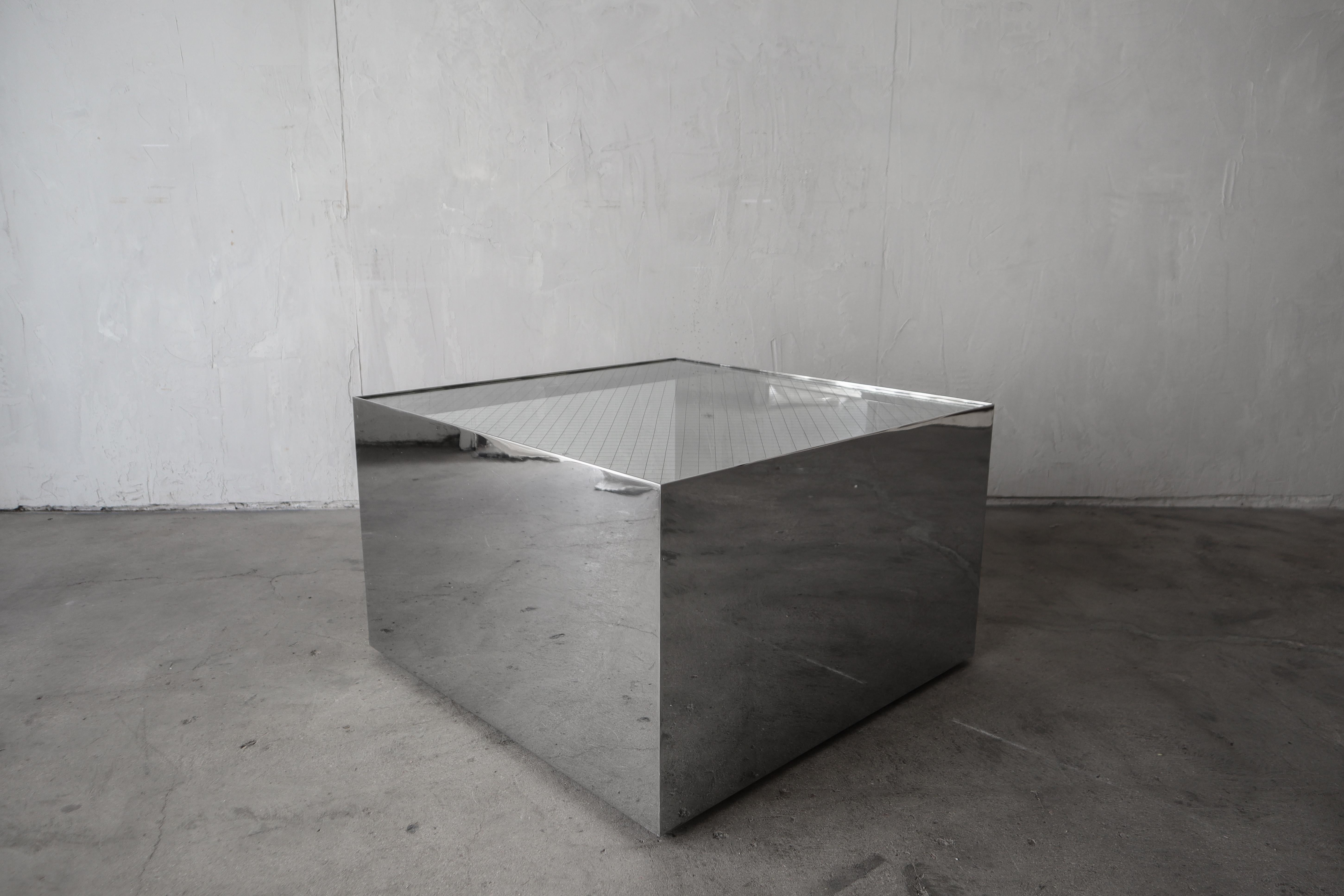 Acier inoxydable Joe D'urso pour Knoll table à roulettes en acier inoxydable Modèle 6027T en vente