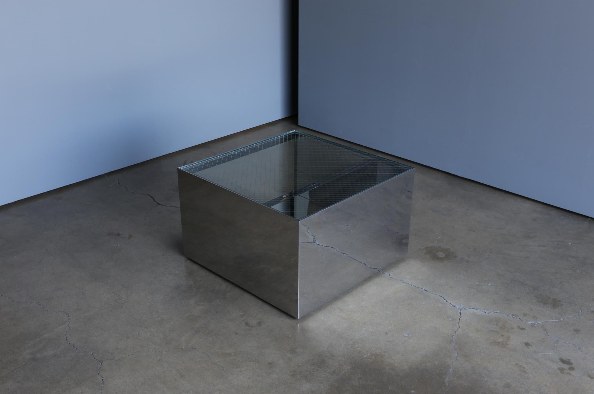 20th Century Joe D'urso Polished Stainless Steel Table for Knoll, circa 1981