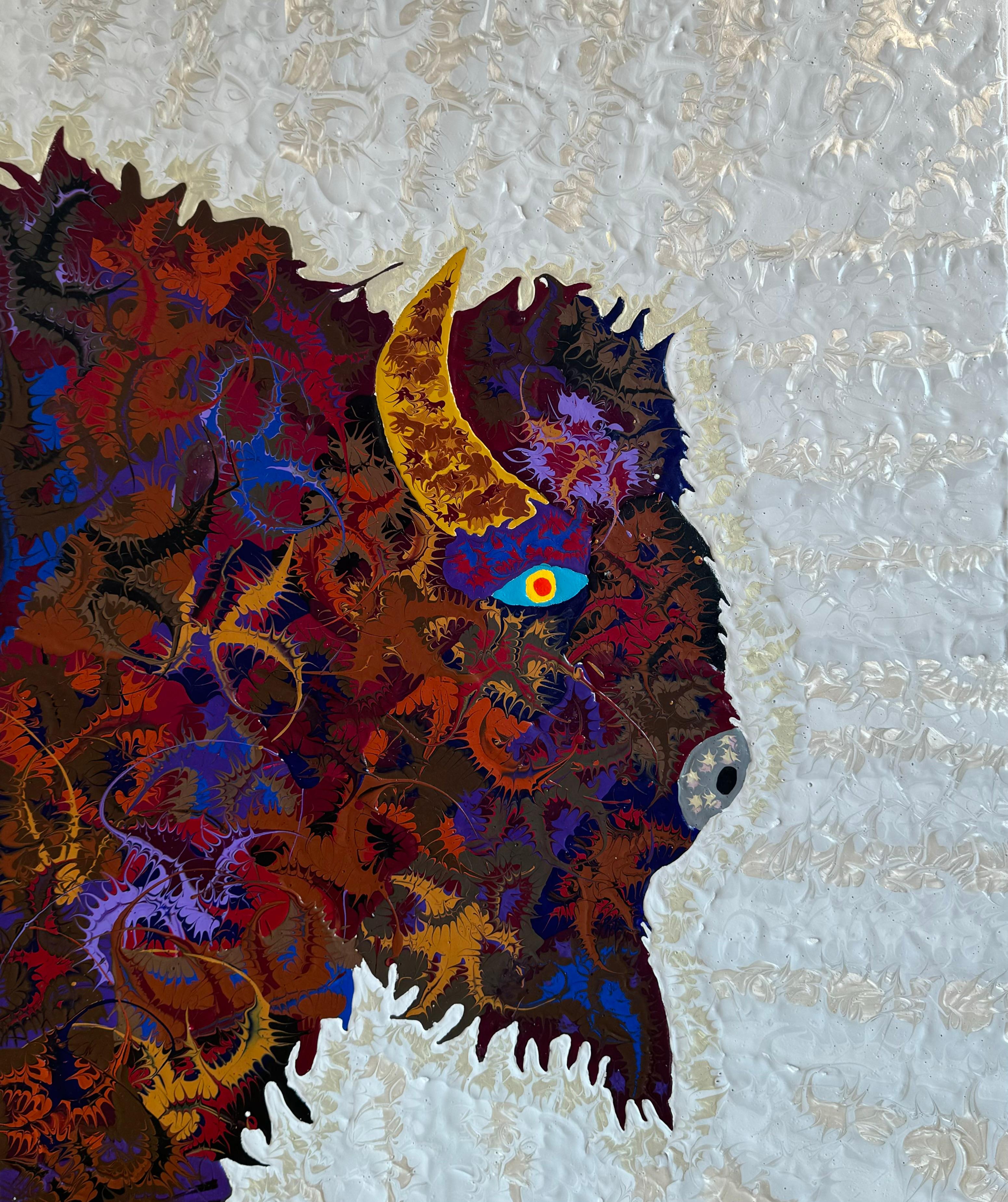 Joe Fay Animal Painting – Büffel