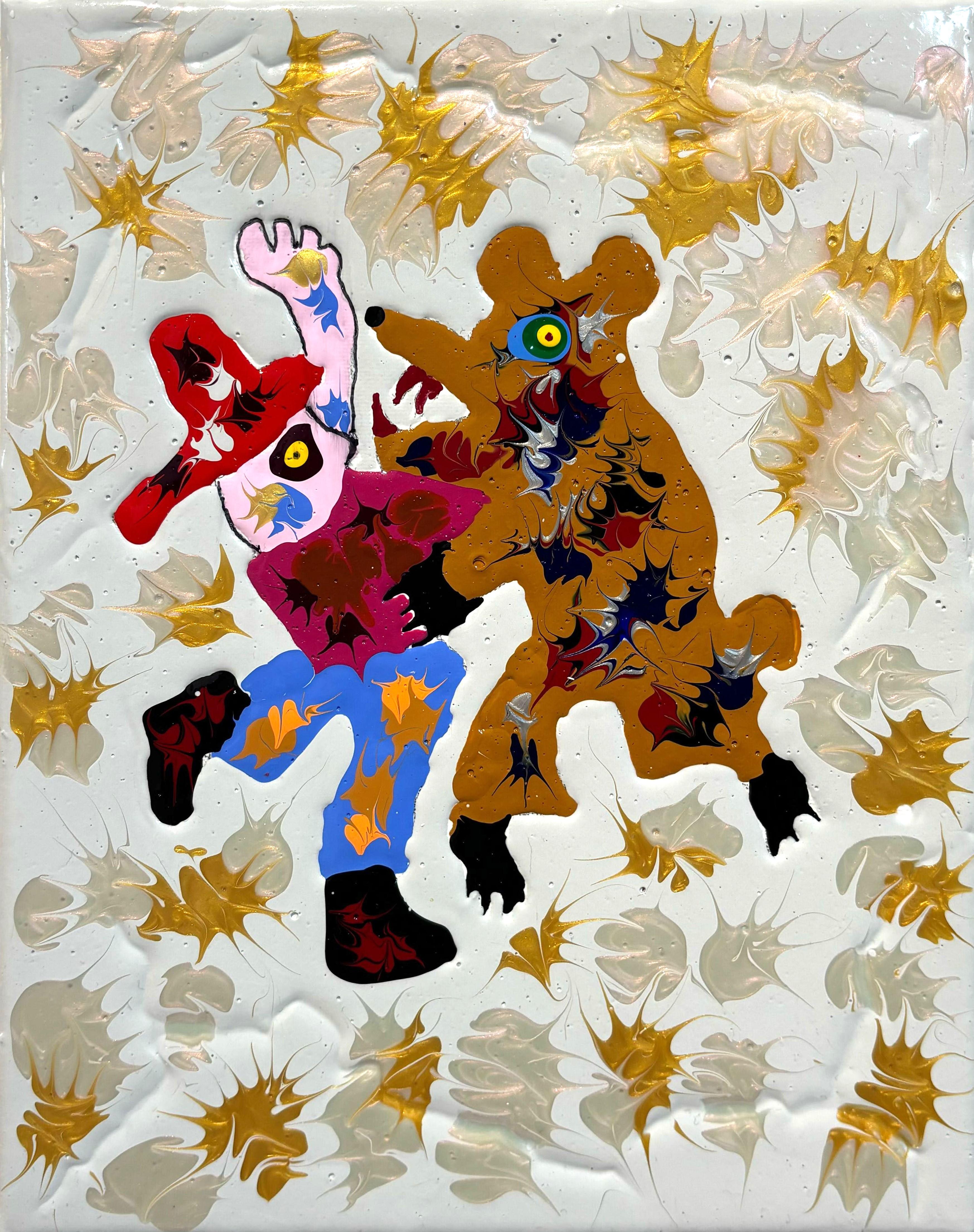 Joe Fay Figurative Painting - Lone Ranger and Bear