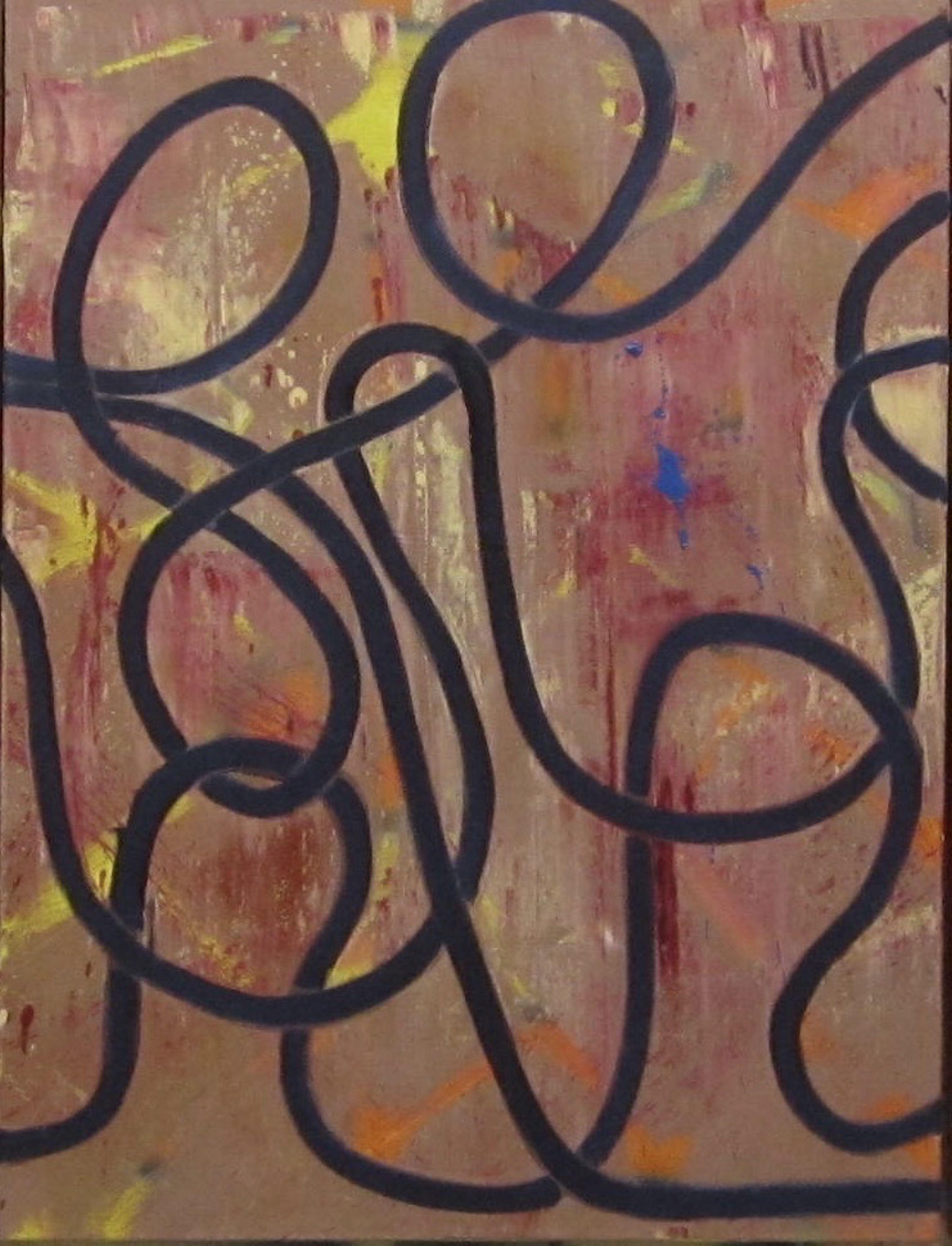 Senza inizio né fine, Pittura, Olio su tela - Abstract Painting Marrone di Joe Flaherty