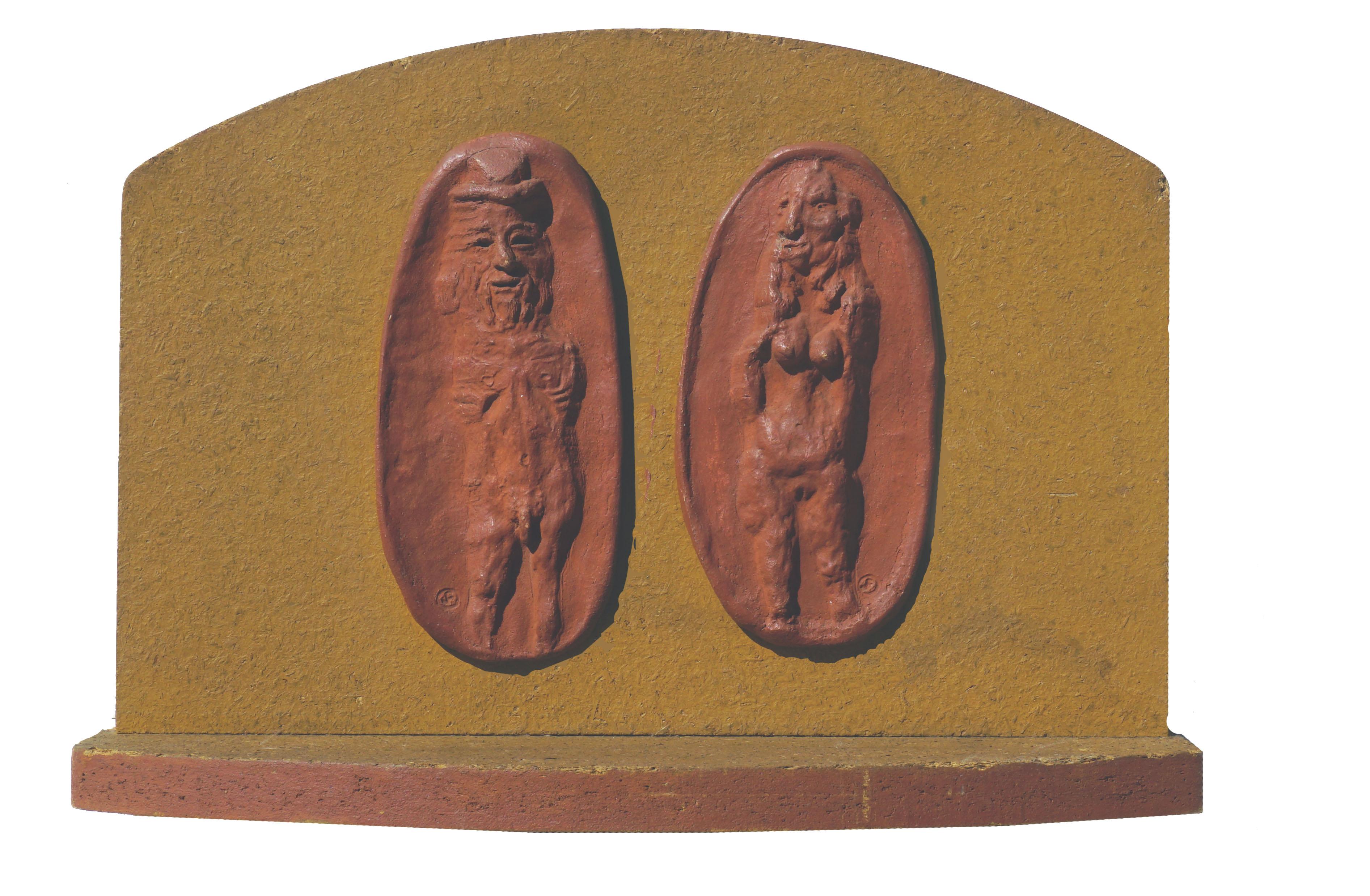 Abstracted Nude Couple Figurative Relief