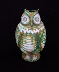 Retro Green Owl Jar by Joseph Funk