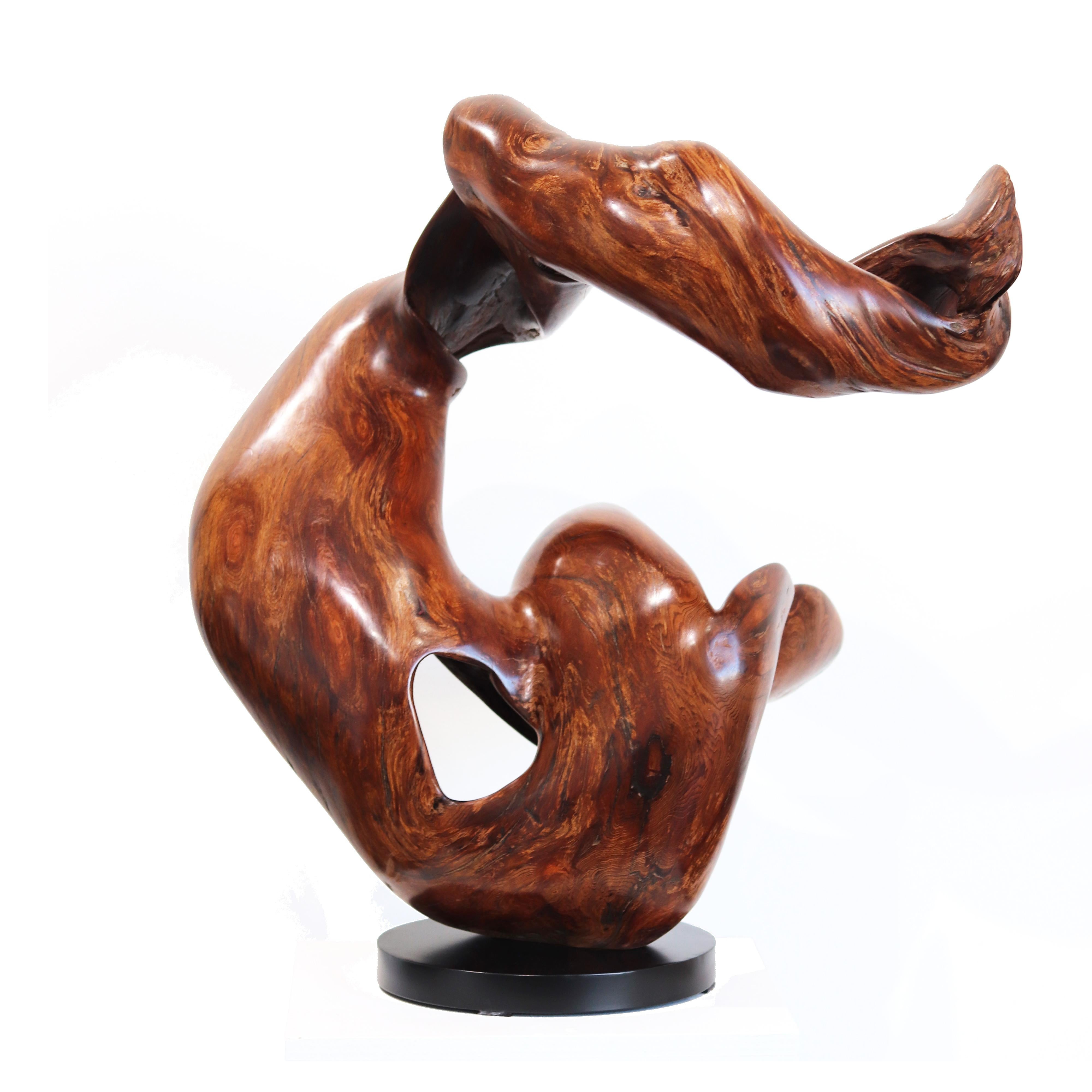 Boundless - Original Large Organic Spiral Redwood Sculpture  For Sale 1