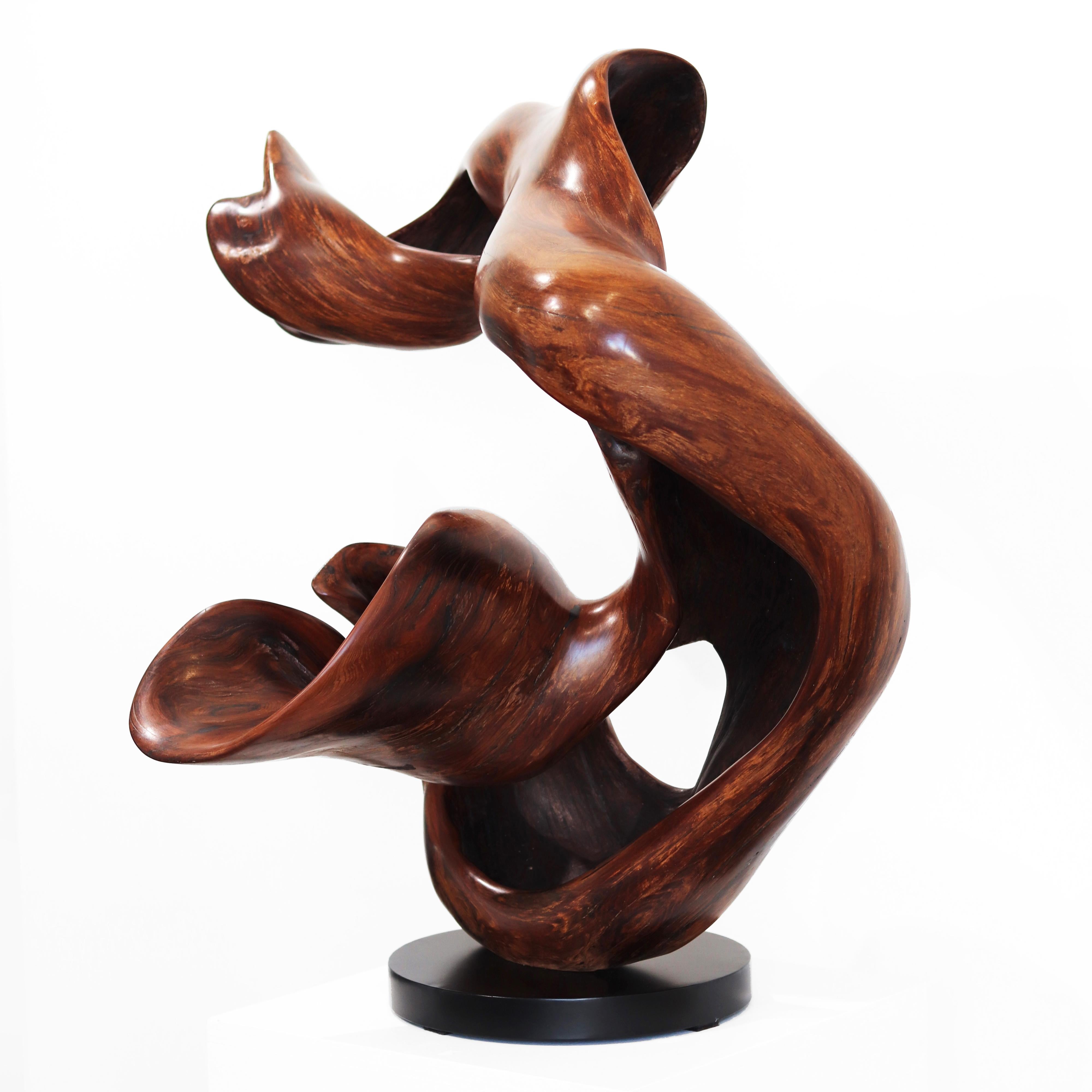 Boundless - Original Large Organic Spiral Redwood Sculpture  For Sale 5