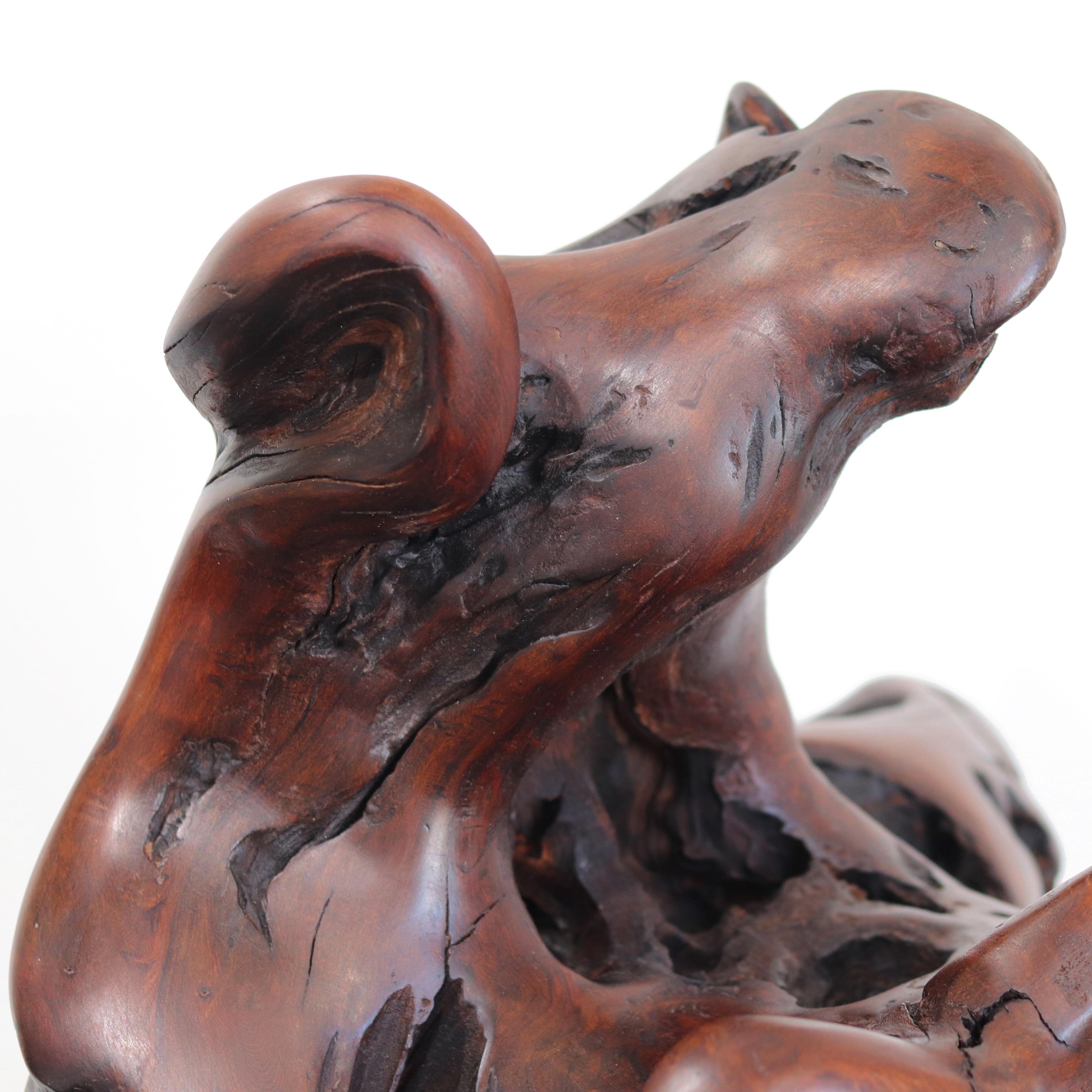 Entrelazados - Escultura original de madera roja orgánica en espiral de gran tamaño en venta 7