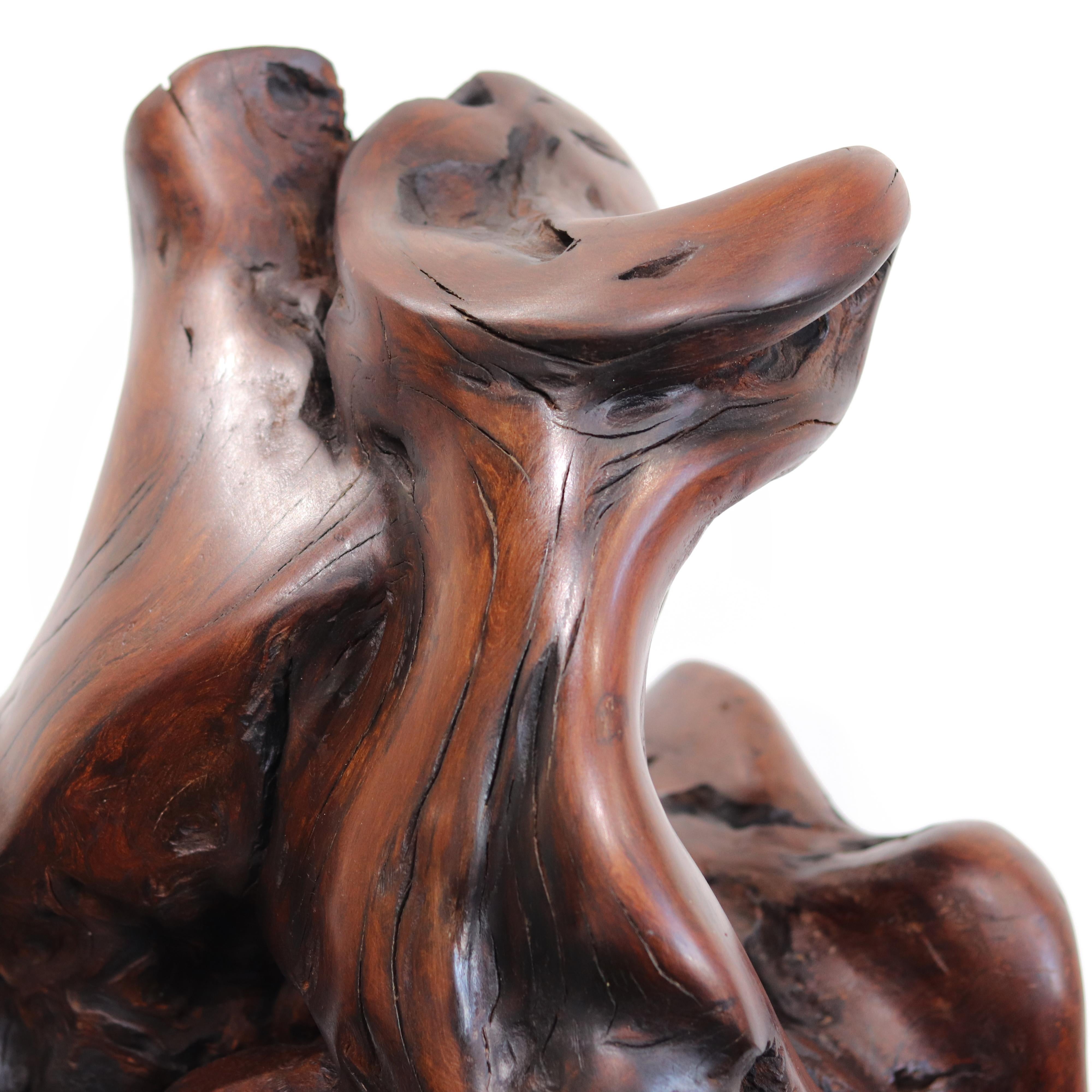 Entrelazados - Escultura original de madera roja orgánica en espiral de gran tamaño en venta 11