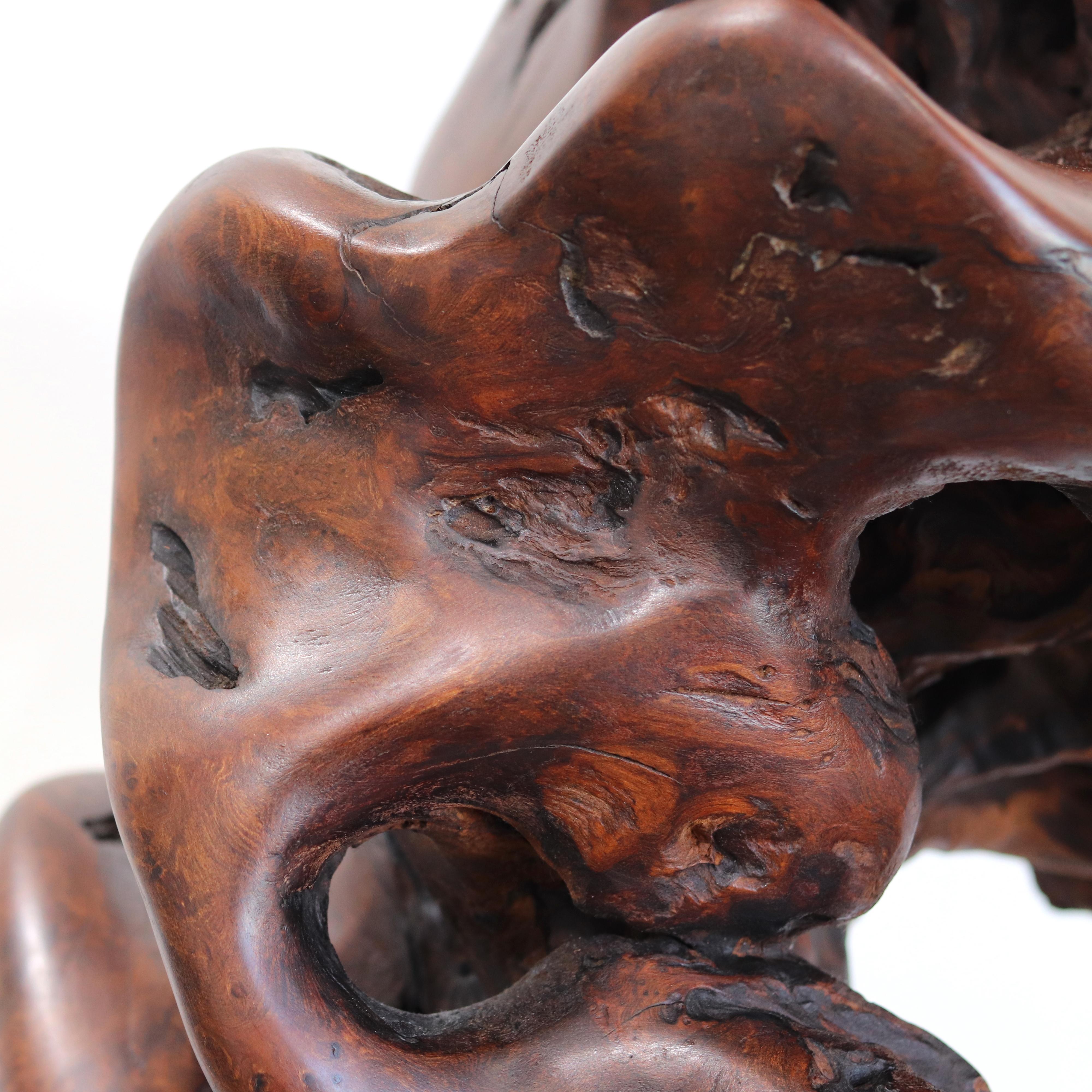 Entrelazados - Escultura original de madera roja orgánica en espiral de gran tamaño en venta 2