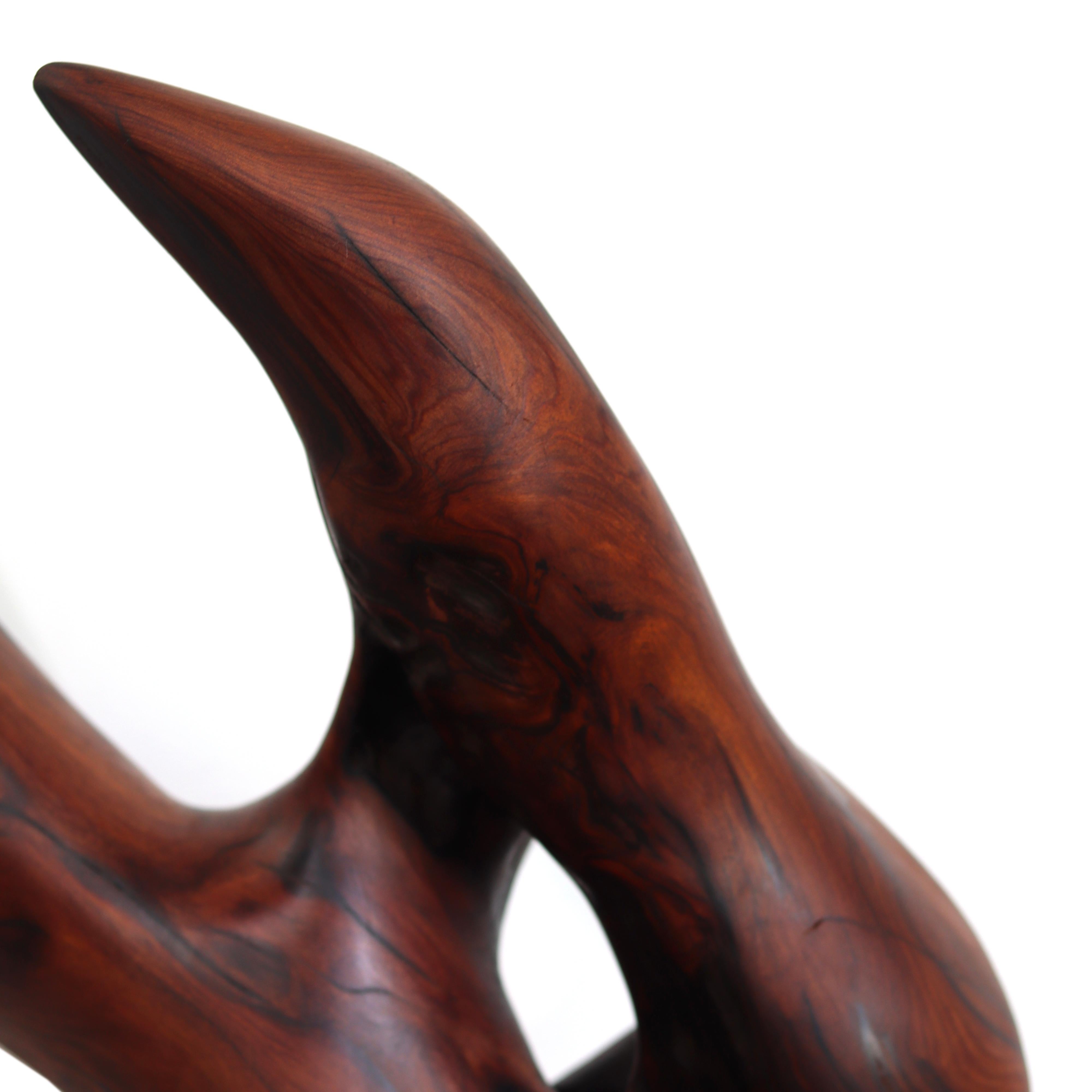Together Bound - Original Medium Size Abstract Organic Form Redwood Sculpture For Sale 1