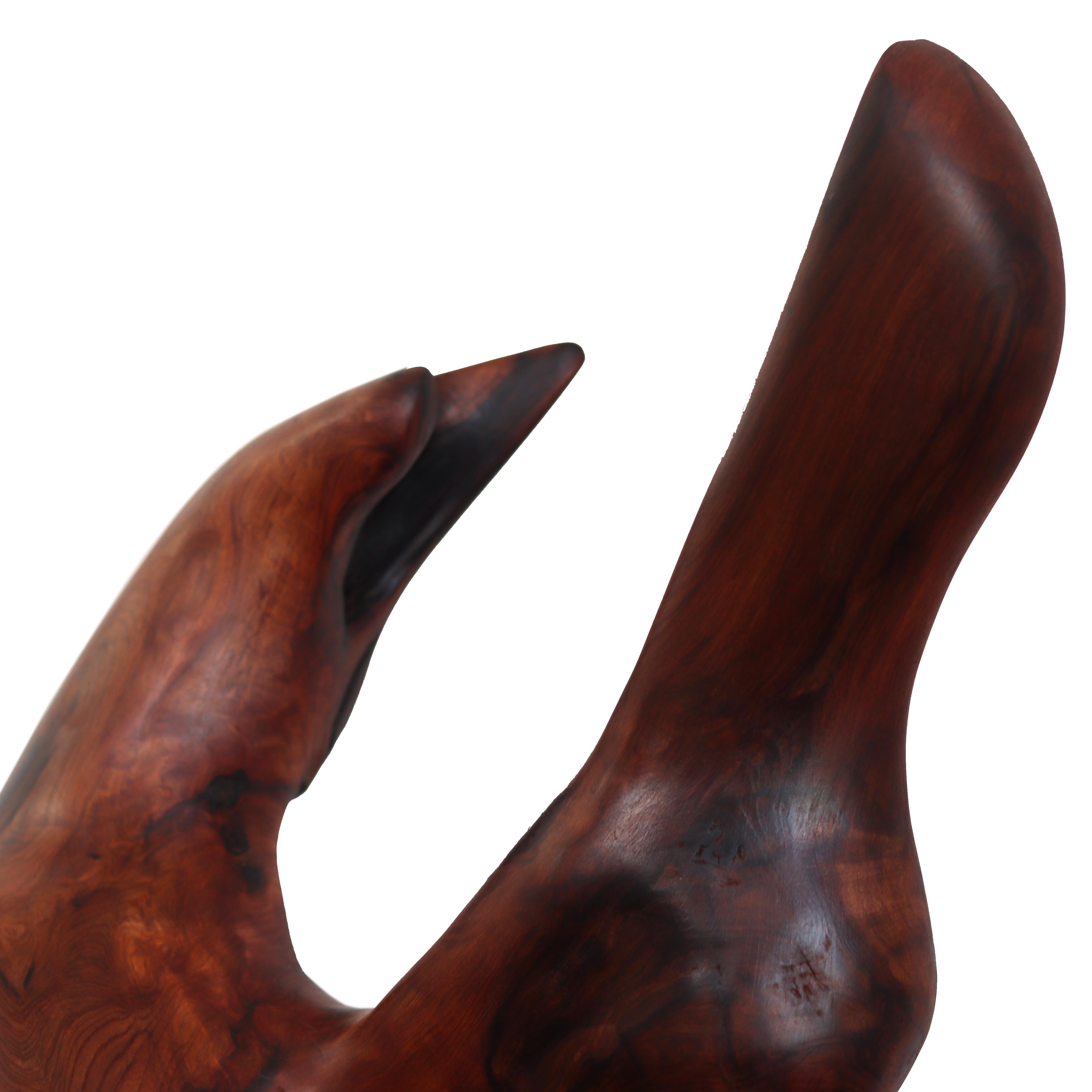 Together Bound - Original Medium Size Abstract Organic Form Redwood Sculpture For Sale 3