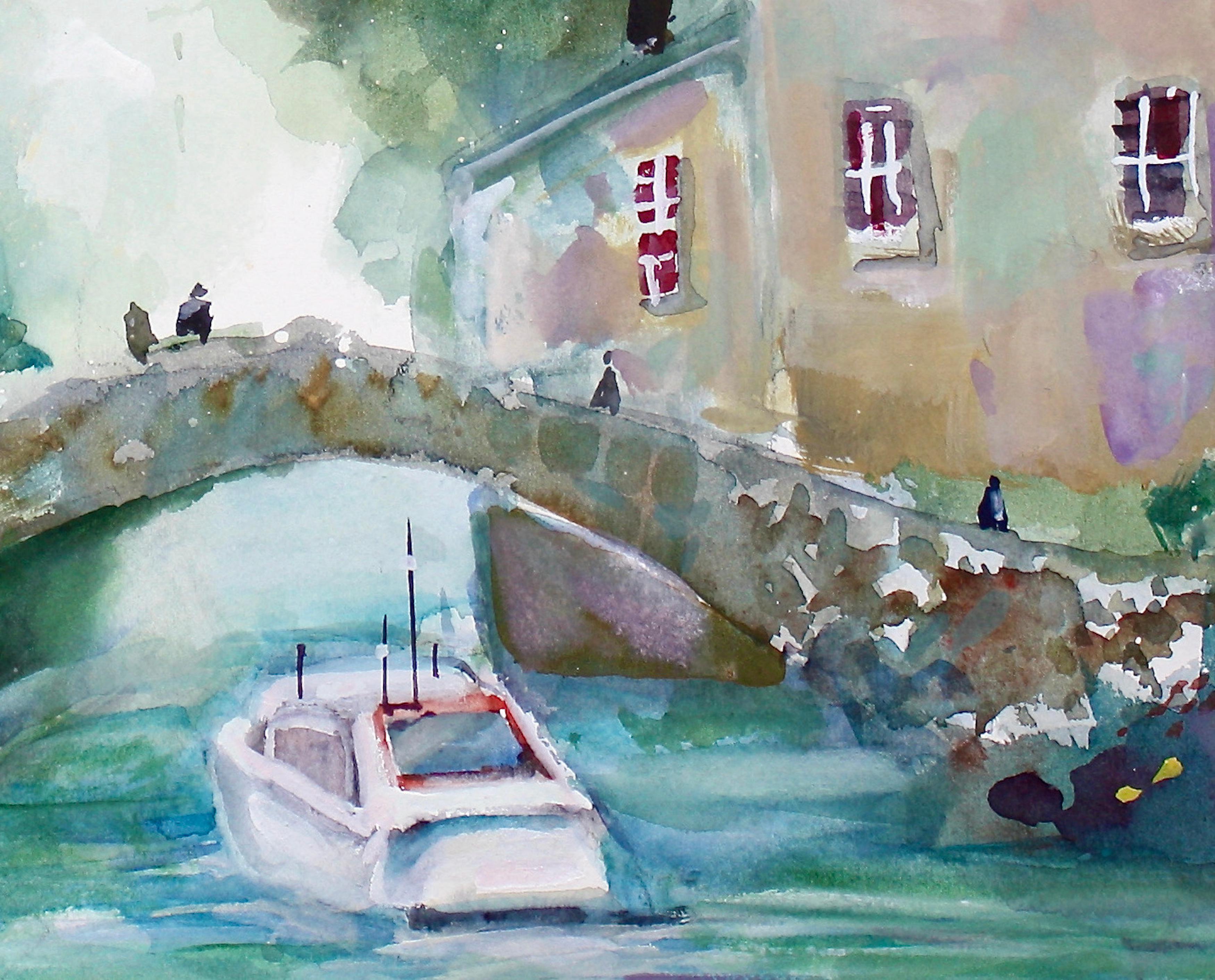 <p>Artist Comments<br>Artist Joe Giuffrida displays a view of the beautiful villas at Lake Como. He creates transparency in the foliage, lake, and sky by mixing gouache and watercolor. Joe then applies splattering techniques for points of interest.