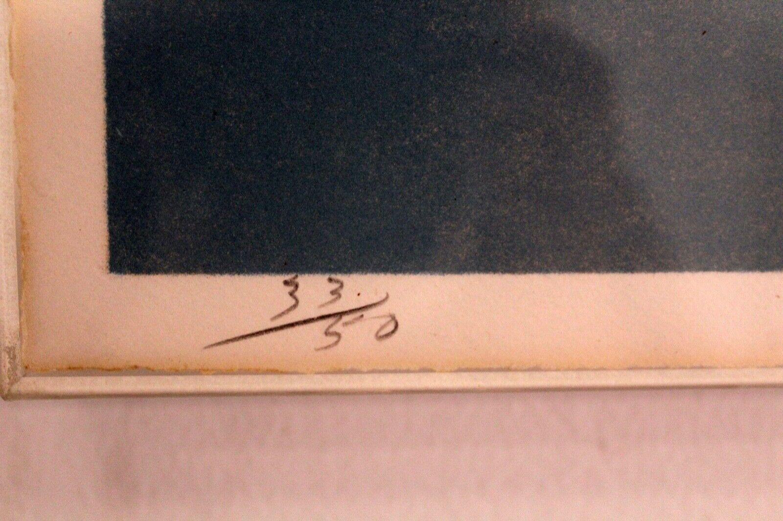 Paper Joe Goode Grey Folded Clouds 1971 Signed Modern Lithograph Framed 33/50