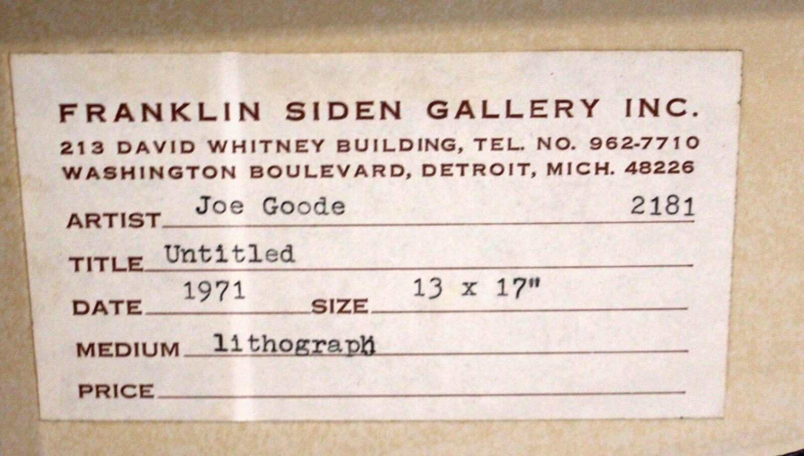 Joe Goode Grey Folded Clouds 1971 Signed Modern Lithograph Framed 33/50 2