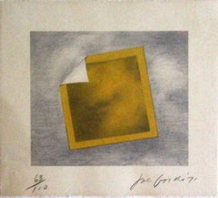 Joe Goode Senza titolo, foto gialla piegata, litografia moderna firmata 63/110 con cornice