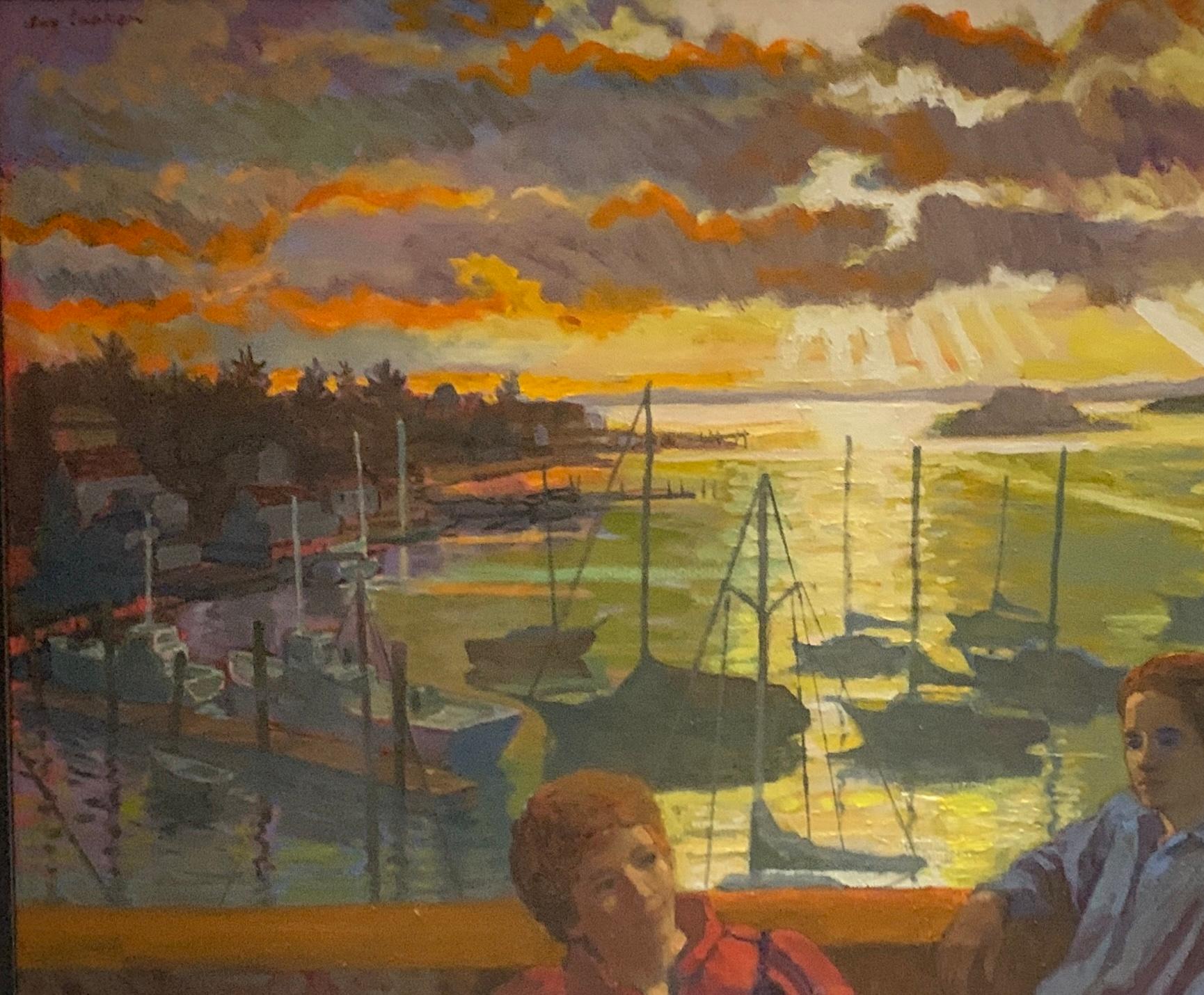 Balcony - Painting by Joe Lasker