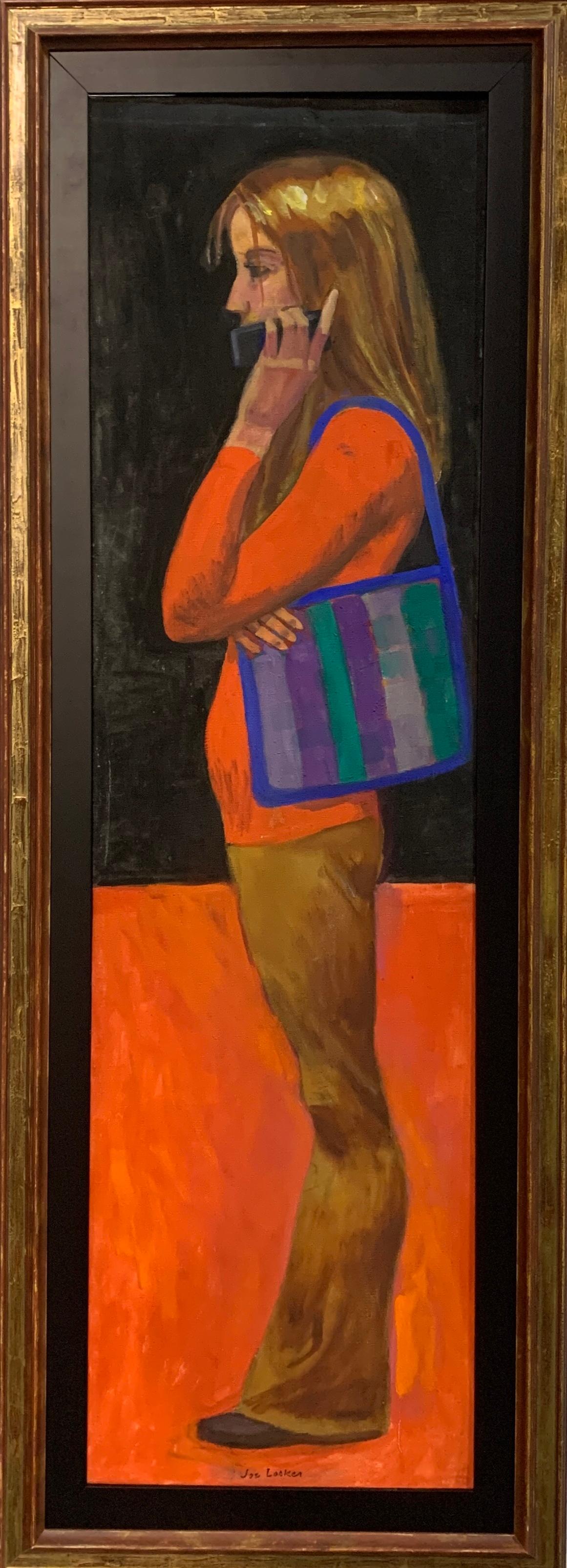 Joe Lasker Figurative Painting - Cellphone