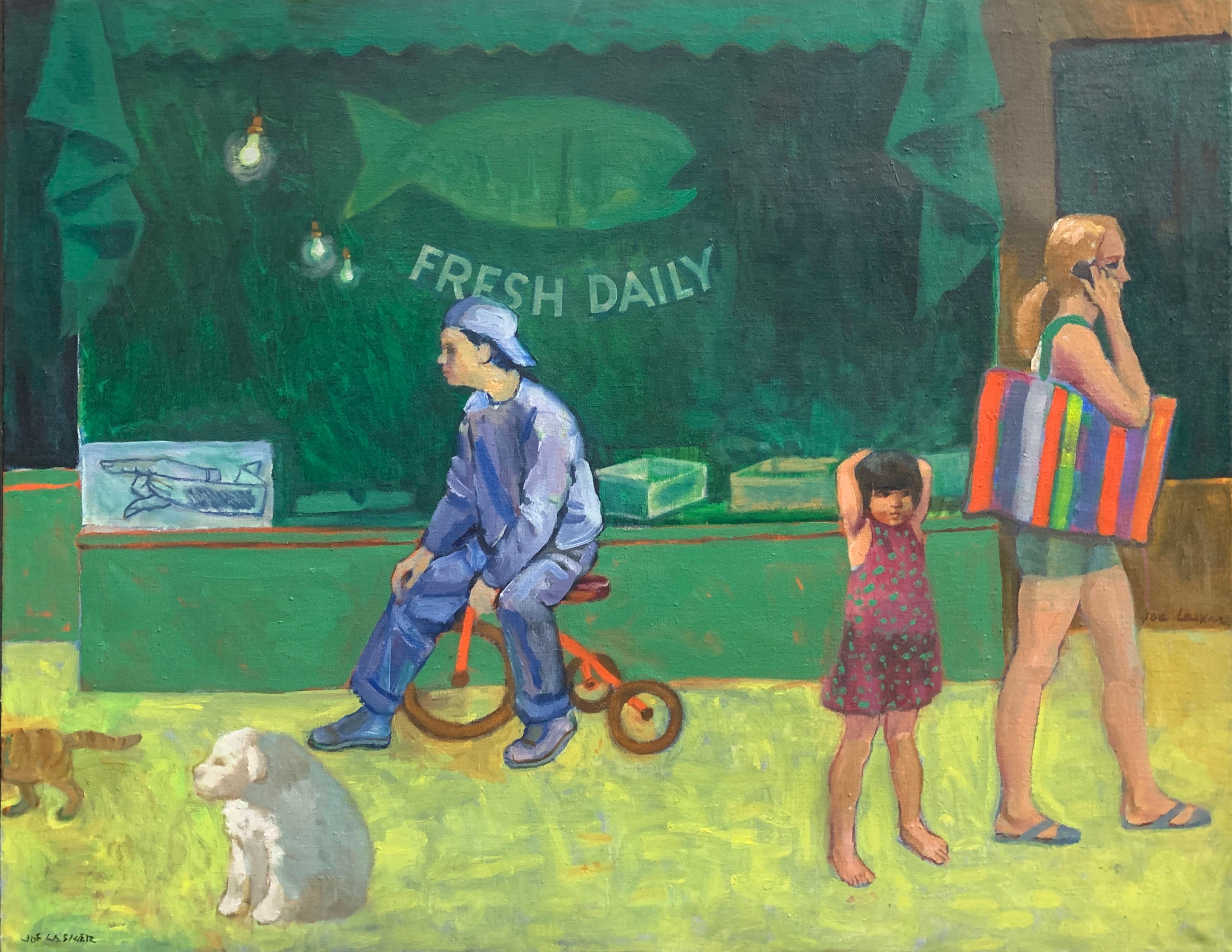 Joe Lasker Figurative Painting - Fresh Daily