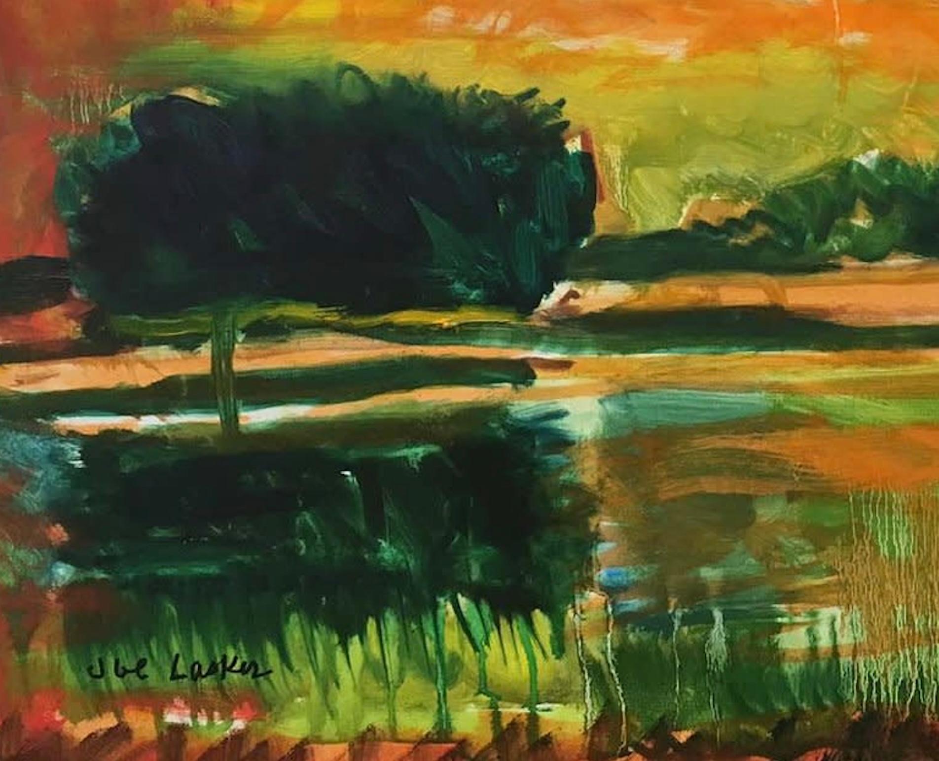 Red Sky - Painting by Joe Lasker