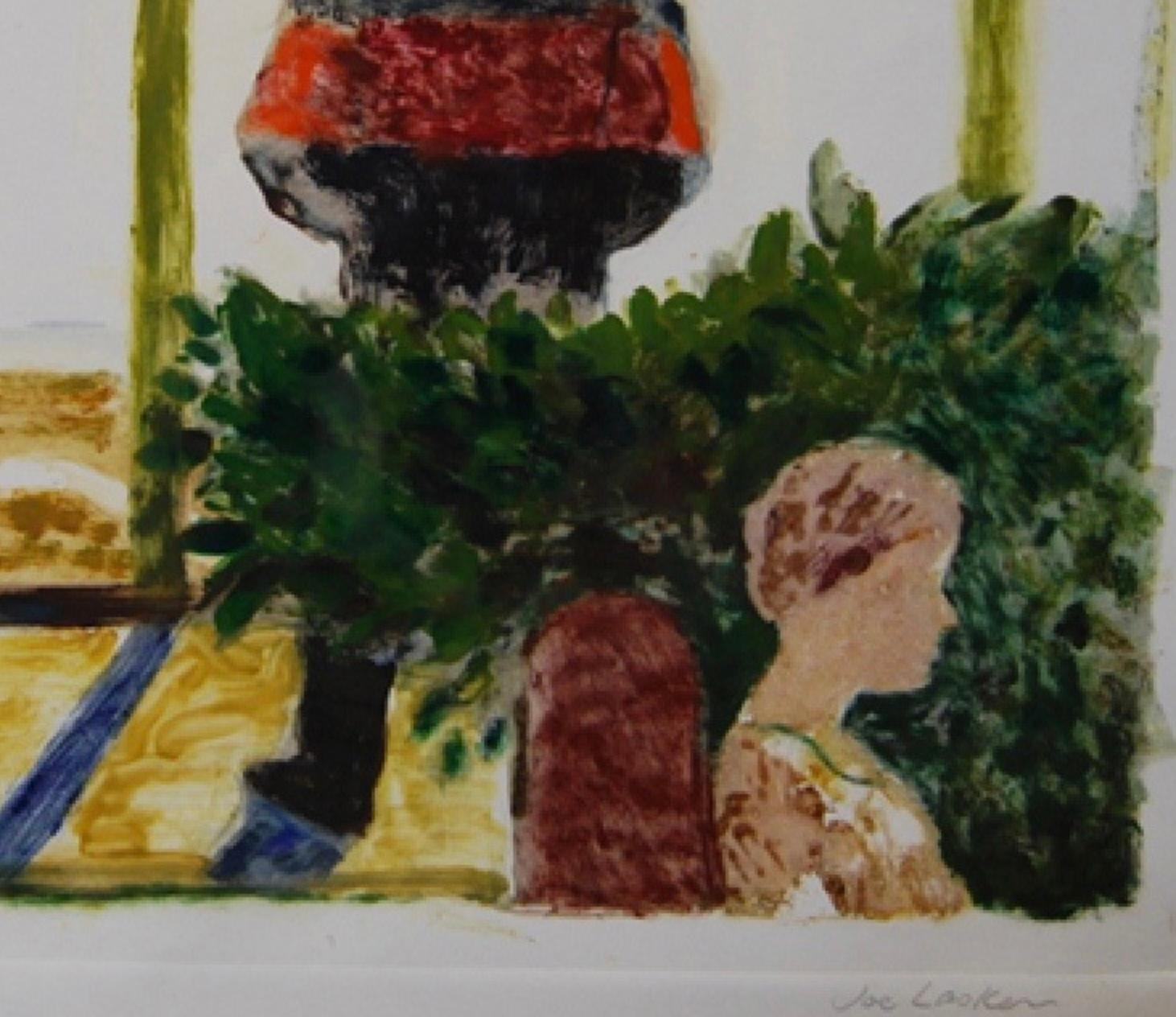 Weißer Himmel (Braun), Figurative Painting, von Joe Lasker