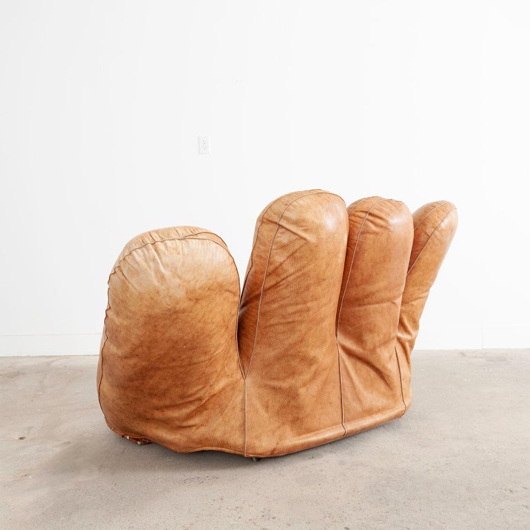 Joe Leather Baseball Glove Chair by Poltronova at 1stDibs