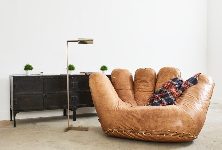 Joe Leather Baseball Glove Chair by Poltronova at 1stDibs