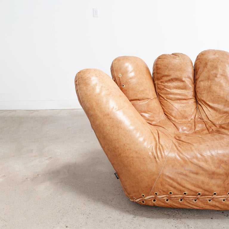 Joe Leather Baseball Glove Chair by Poltronova at 1stDibs
