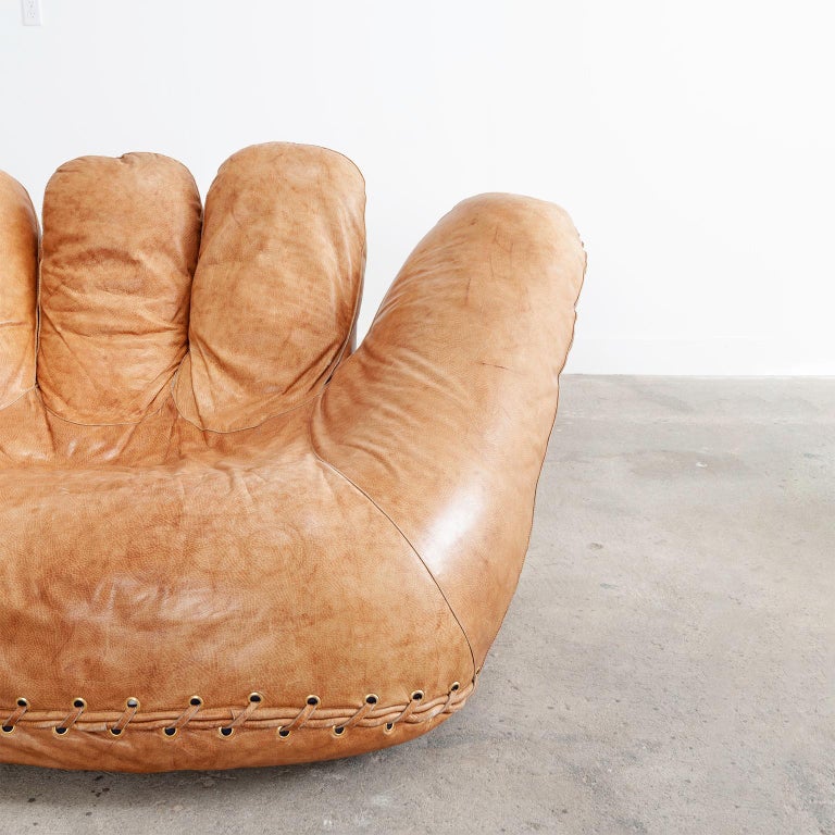 Joe Leather Baseball Glove Chair by Poltronova at 1stDibs