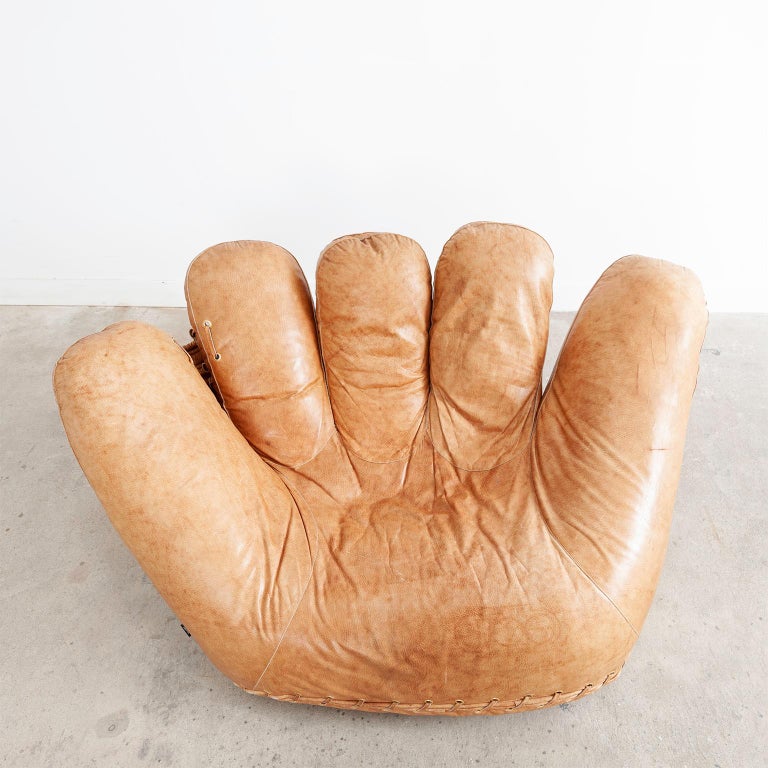 Joe Leather Baseball Glove Chair by Poltronova at 1stDibs