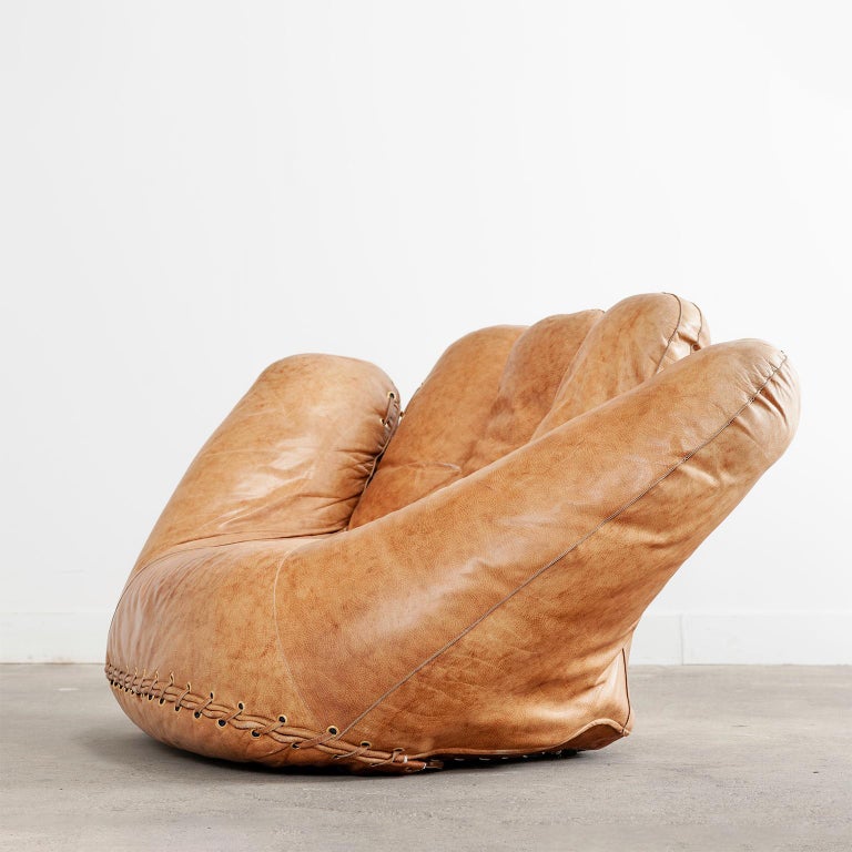 Joe Leather Baseball Glove Chair by Poltronova at 1stDibs