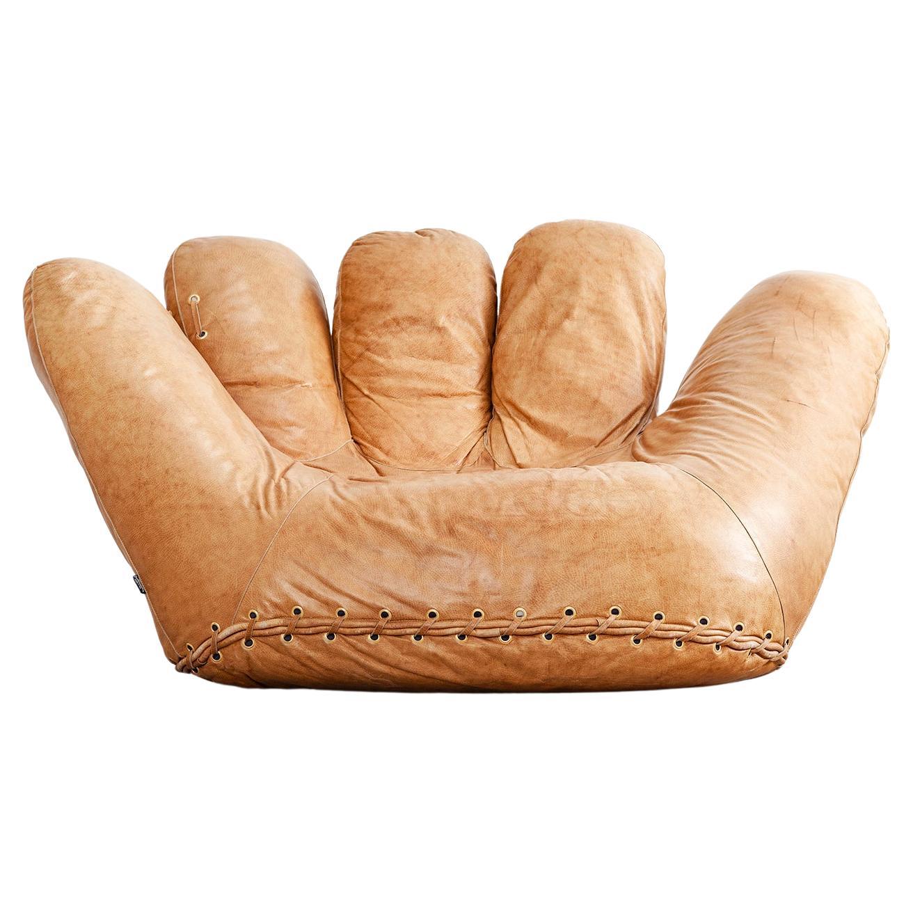 Joe Leather Baseball Glove Chair by Poltronova