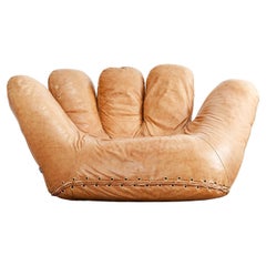 Vintage Joe Leather Baseball Glove Chair by Poltronova
