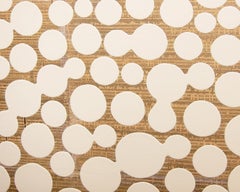 "Lily White Portrait" Abstract Modern Oval Painting