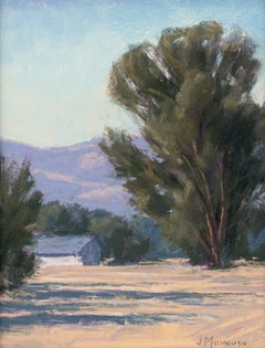 "Morgan Hill Morning" a Pastoral Morning Painting of an Oak Tree by Joe Mancuso