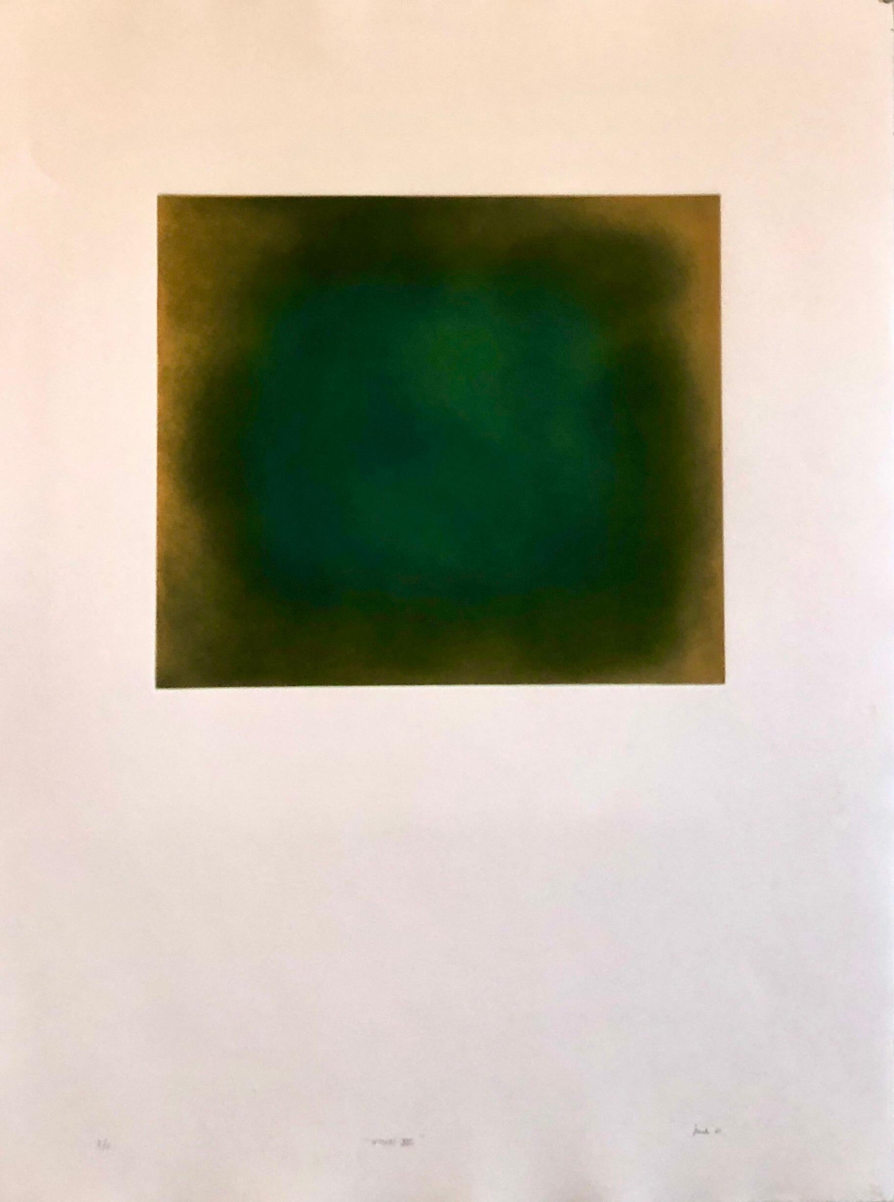 Abstract Color Field Gradient Monoprint Aquatint Etching California Minimalism - Print by Joe Novak
