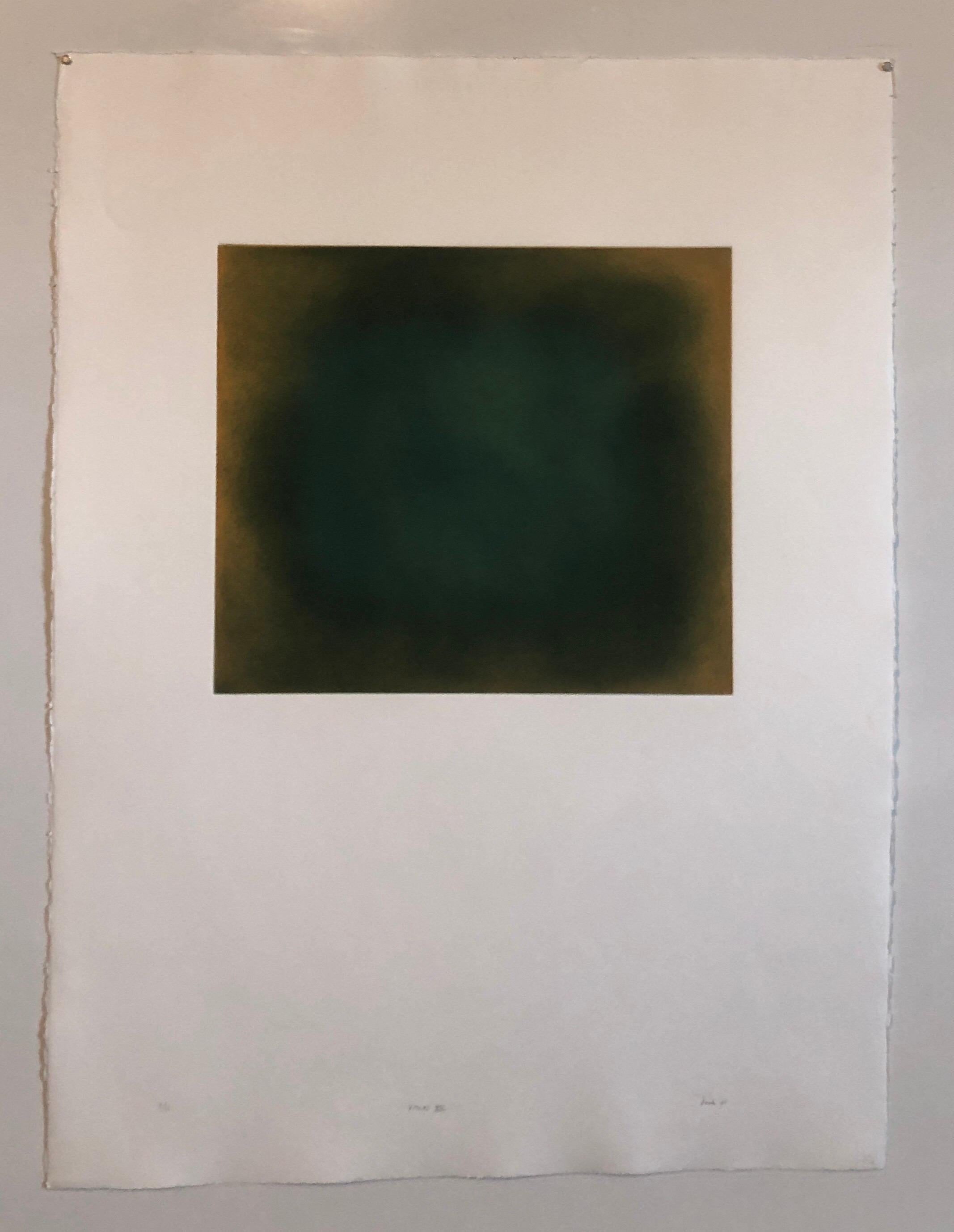 Abstrakte abstrakte Farbfeld-Gradierung Monoprint Aquatinta-Radierung Kalifornien Minimalismus im Angebot 4