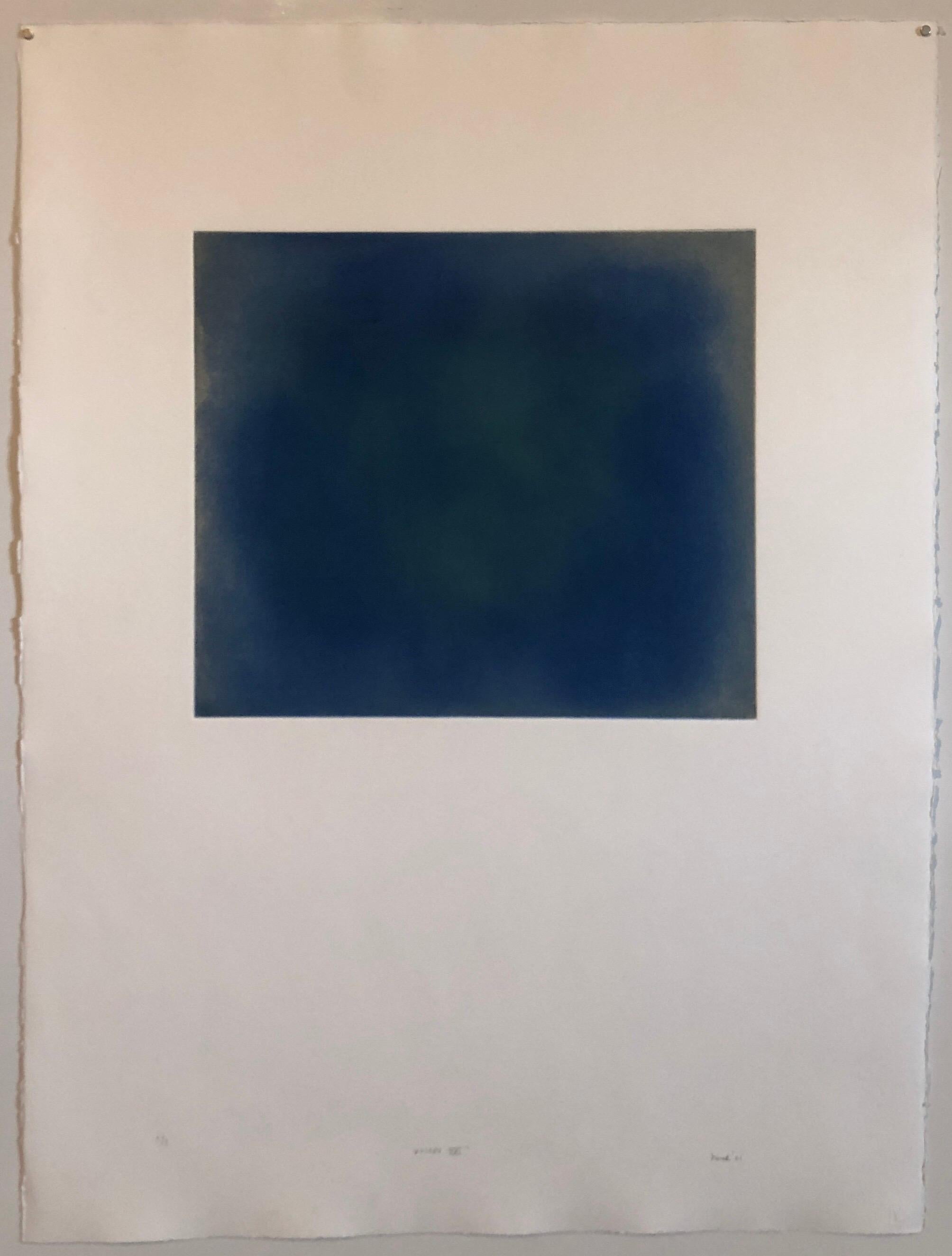 Campo de color abstracto Gradiente Monocoprint Aguafuerte Aguafuerte California Minimalismo en venta 4