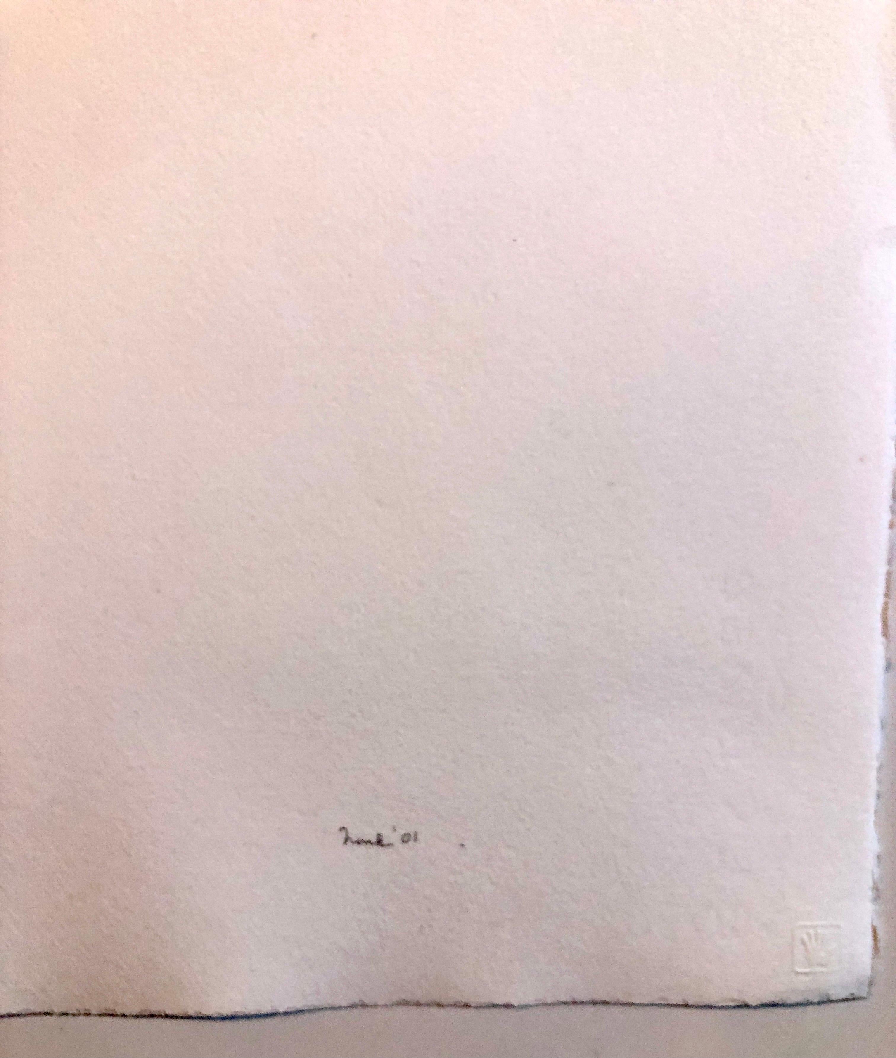 Abstract Color Field Gradient Yellow Gold Aquatint Etching California Minimalism - Minimalist Print by Joe Novak