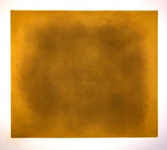 Abstract Color Field Gradient Yellow Gold Aquatint Etching California Minimalism