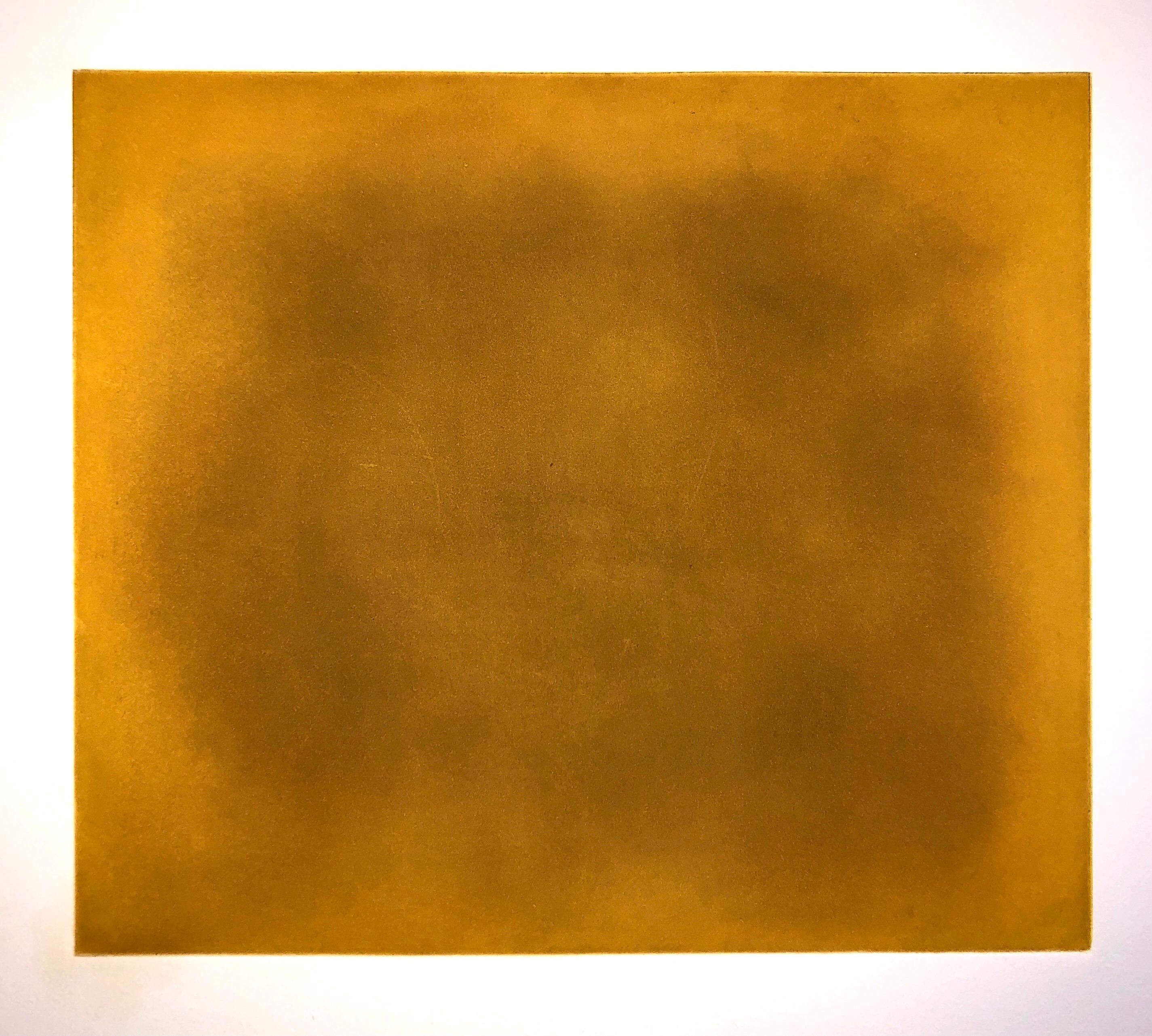 Campo de color abstracto Gradiente Aguafuerte de oro amarillo Minimalismo californiano