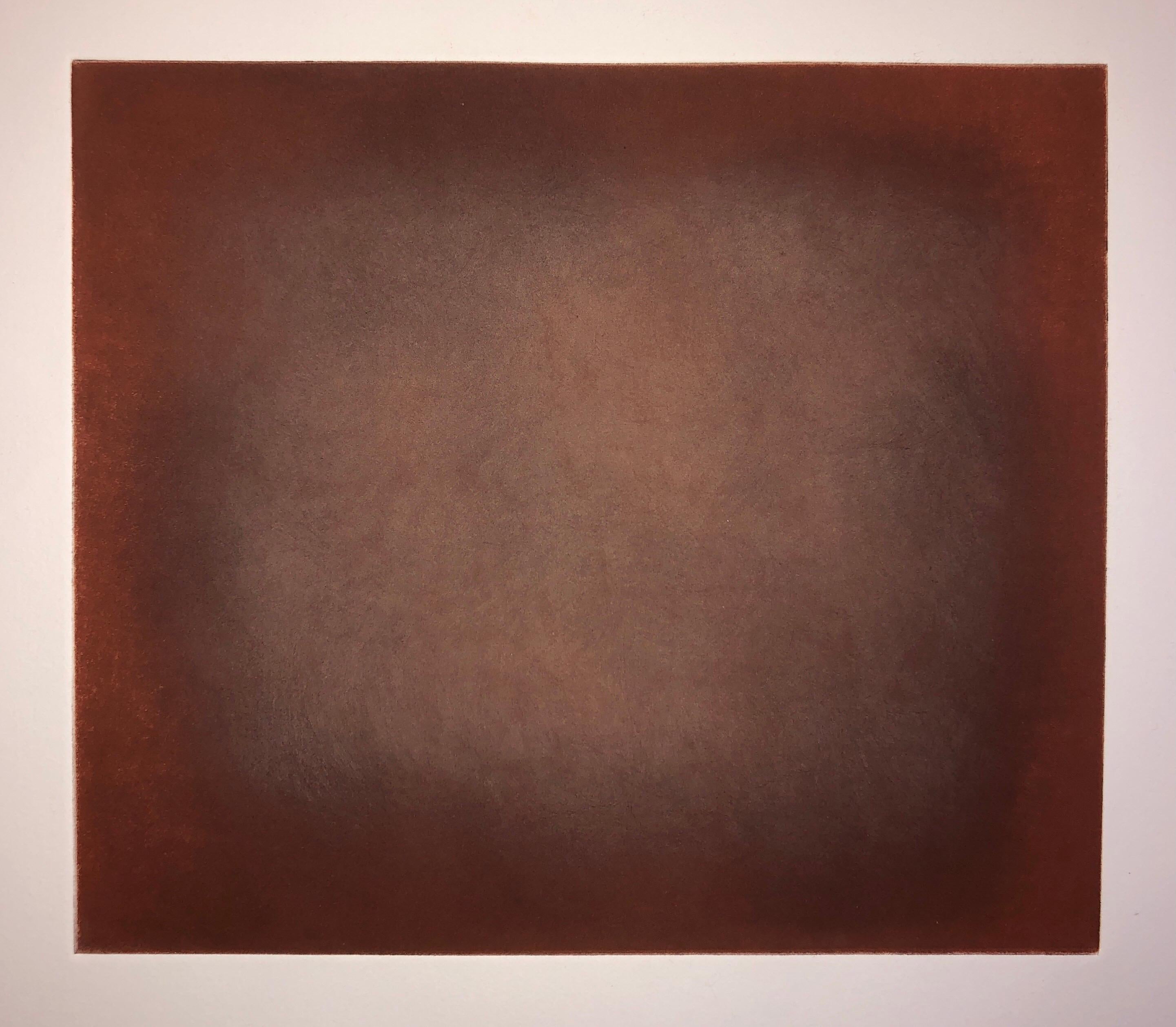 Abstract Color Field Red Purple Gradient Aquatint Etching California Minimalism - Print by Joe Novak