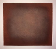 Abstract Color Field Red Purple Gradient Aquatint Etching California Minimalism