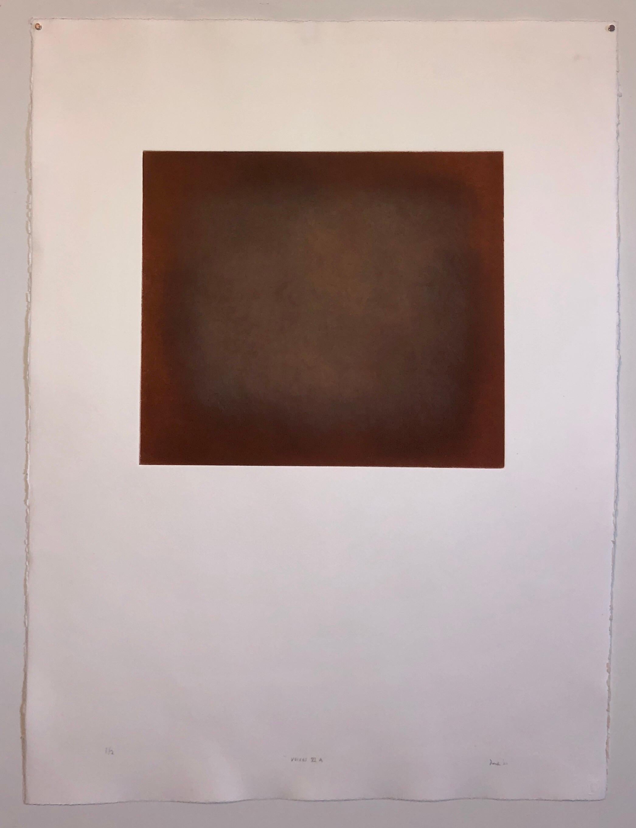 Abstract Color Field Red Purple Gradient Aquatint Etching California Minimalism For Sale 3