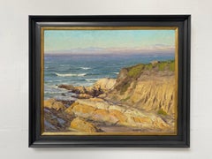 "Breathe Deep II" contemporary realist landscape oil painting, California cliffs
