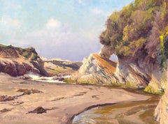 "Incoming Tide, Spooners Cave" contemporary realist landscape en plein air