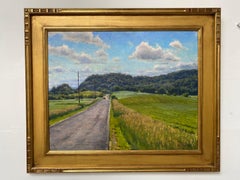 "Rural Farm Delivery" pastoral landscape oil painting, painted en plain air