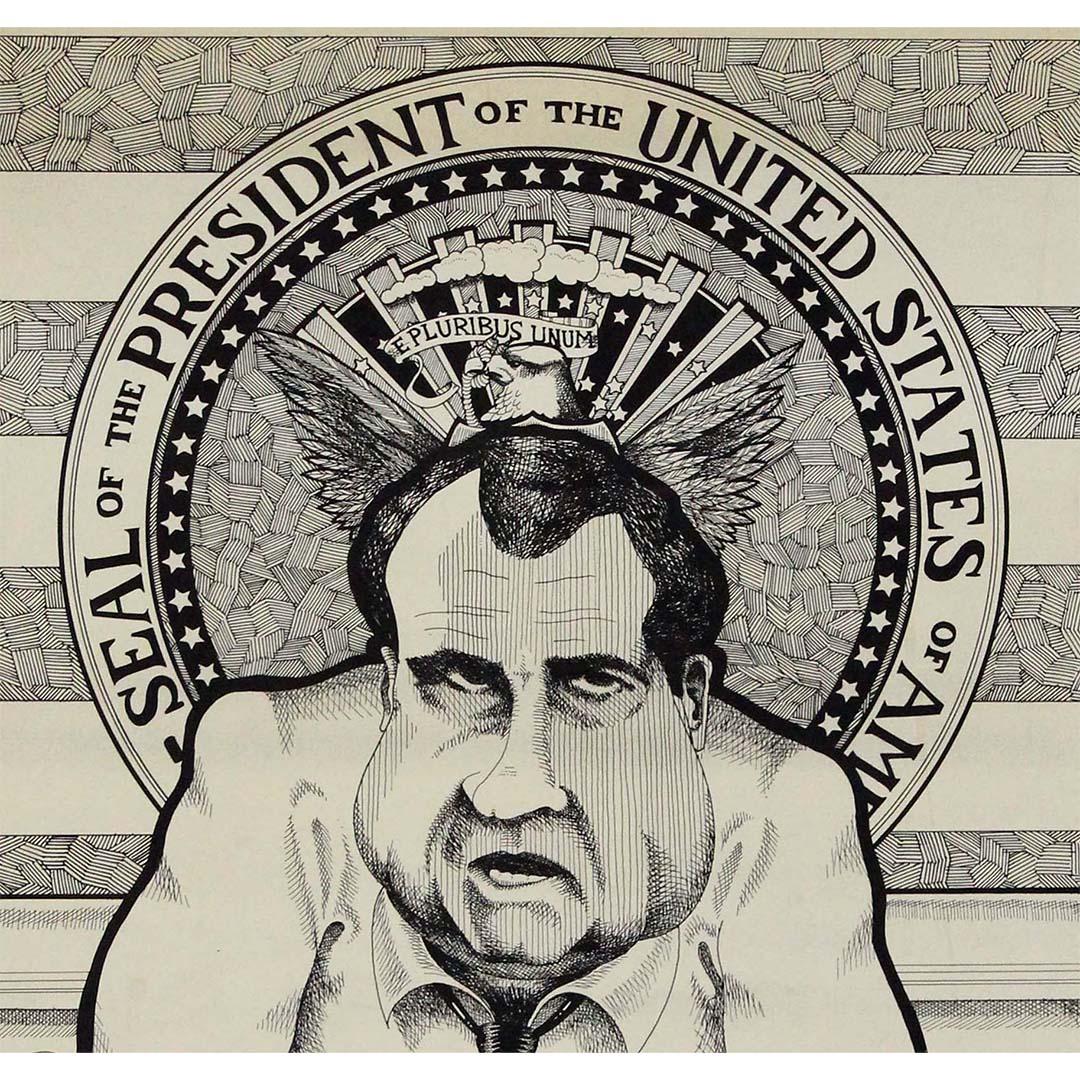 The “Smile, Things Could Be Worse” caricature poster by Joe Petagno - Nixon For Sale 2