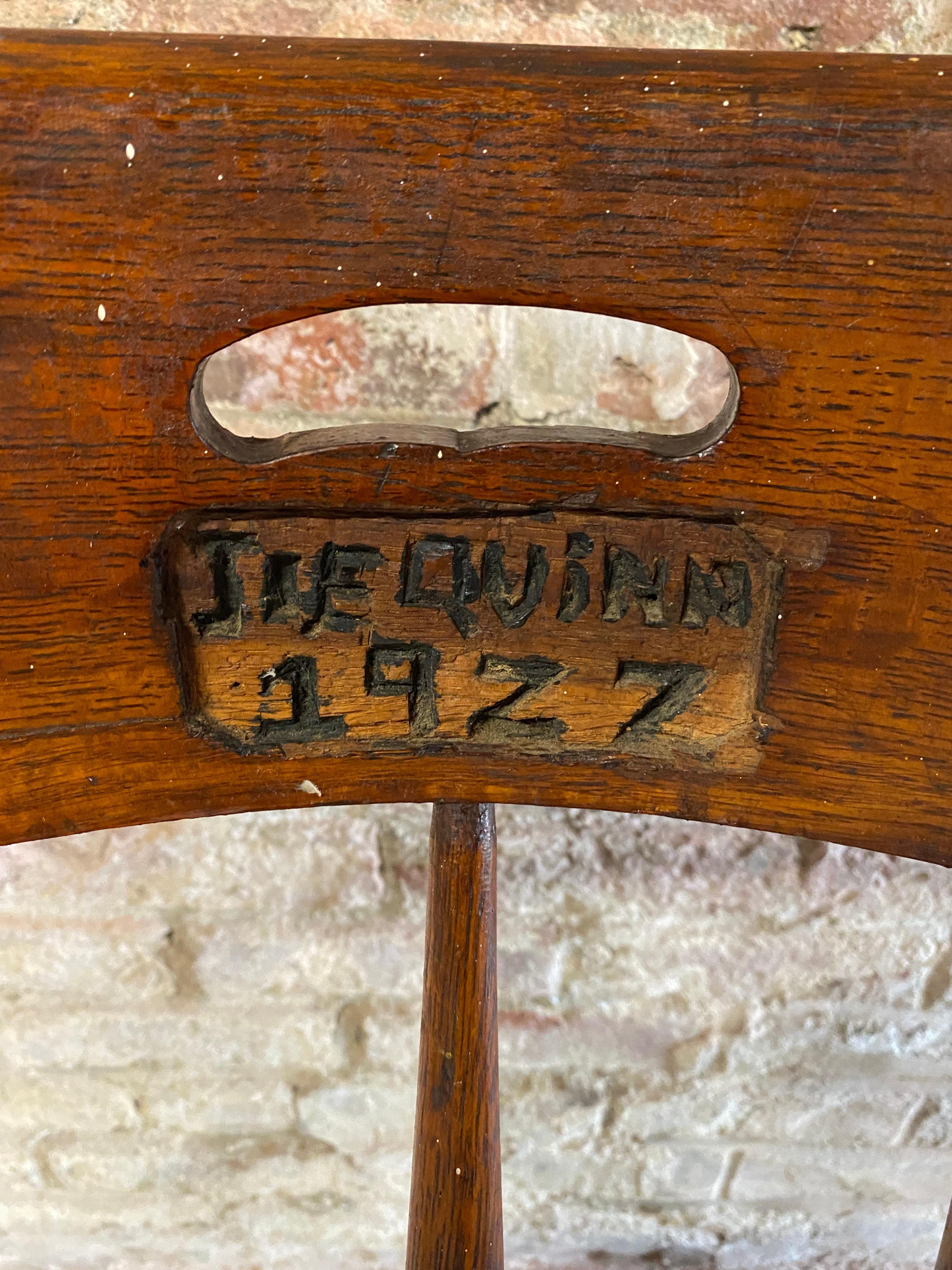 Industrial Joe Quinn 1927 Oak Captain's Armchair