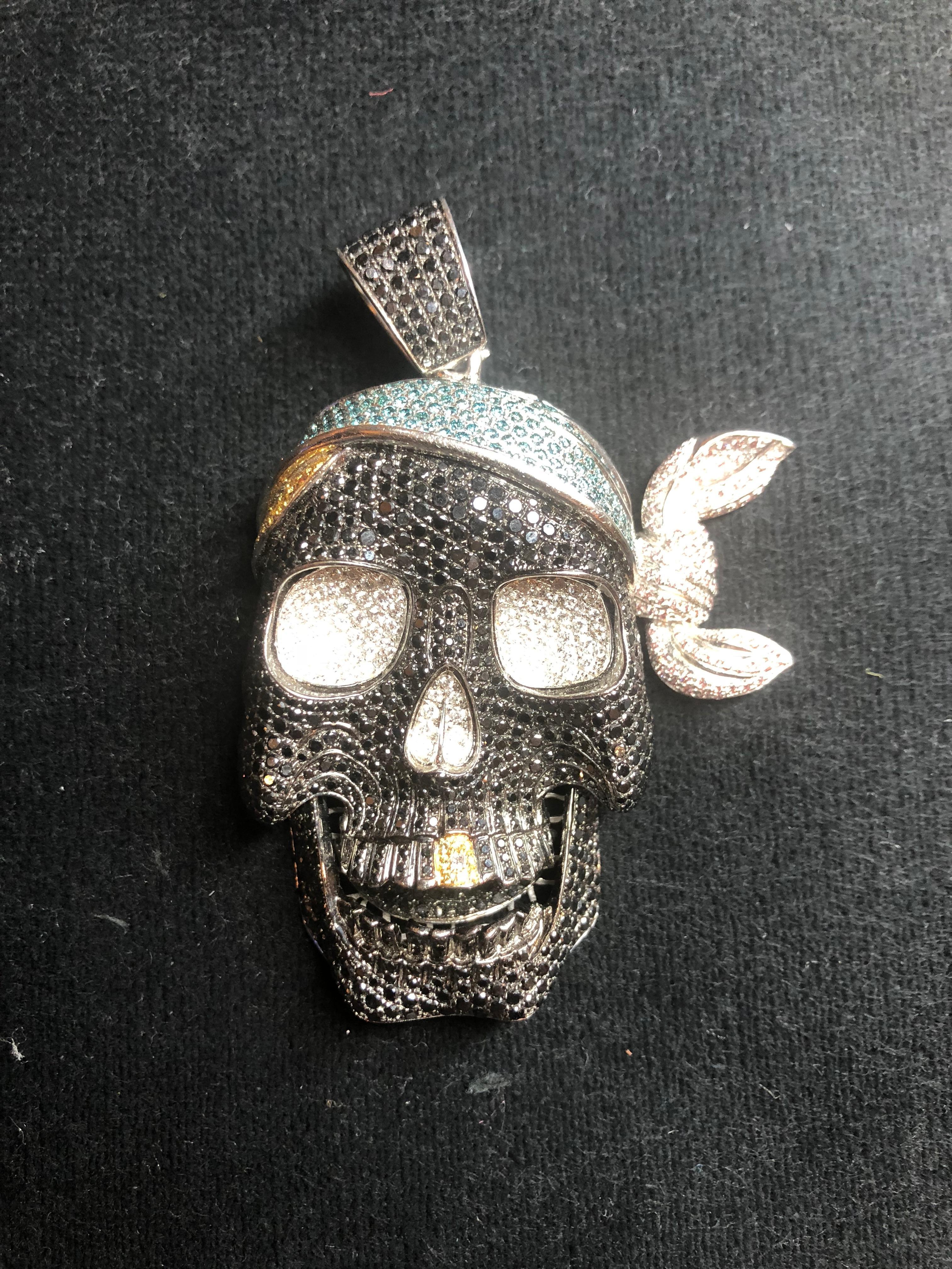 Modern Joe Rodeo Diamond Skull Pendant
