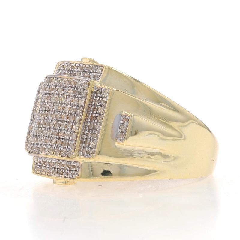 Joe Rodeo Pavé Diamond Men's Ring - Yellow Gold 14k Single Cut .70ctw Bling In Excellent Condition For Sale In Greensboro, NC