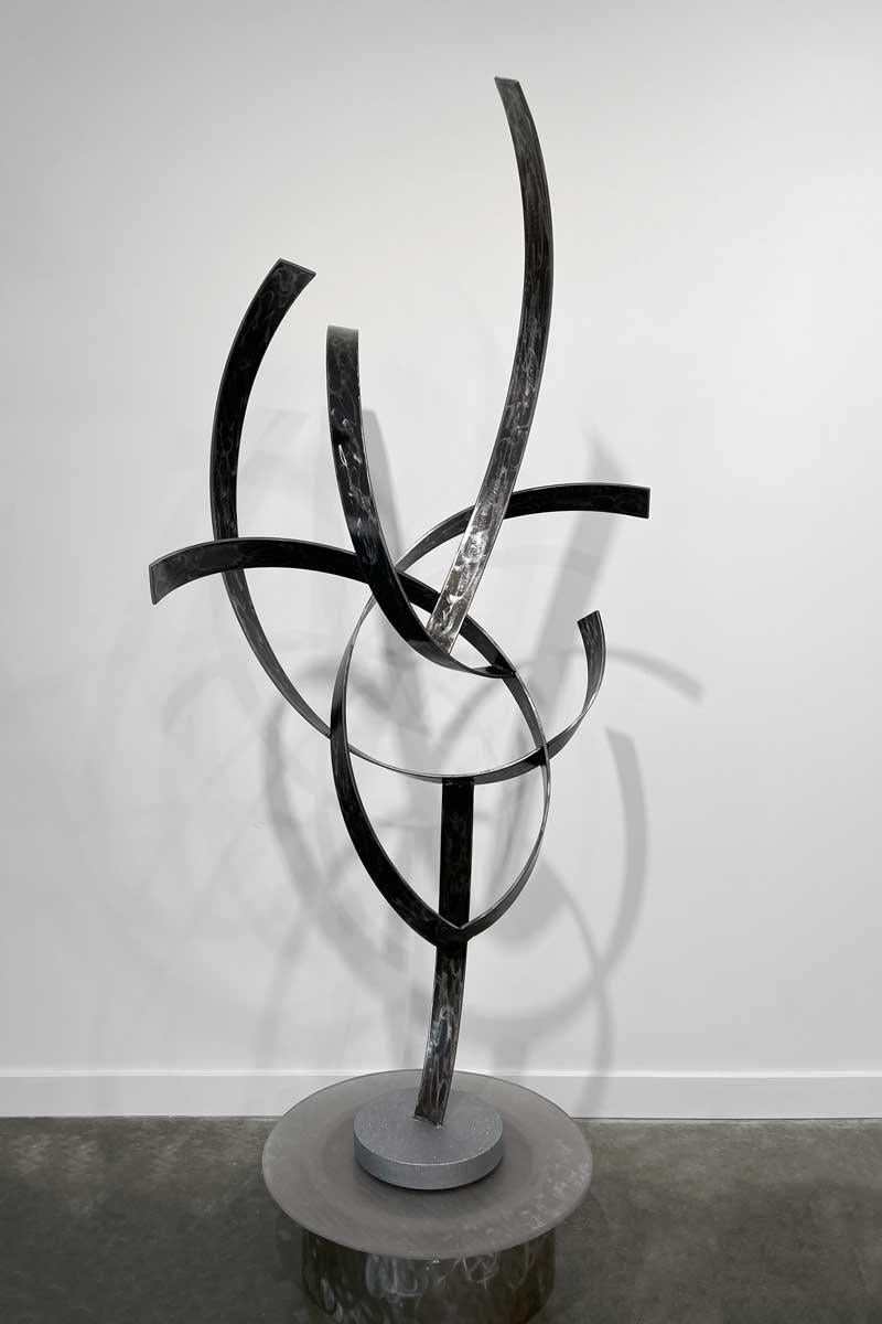 Joe Sorge Abstract Sculpture - "Senshi, " Abstract Carbon Steel Sculpture